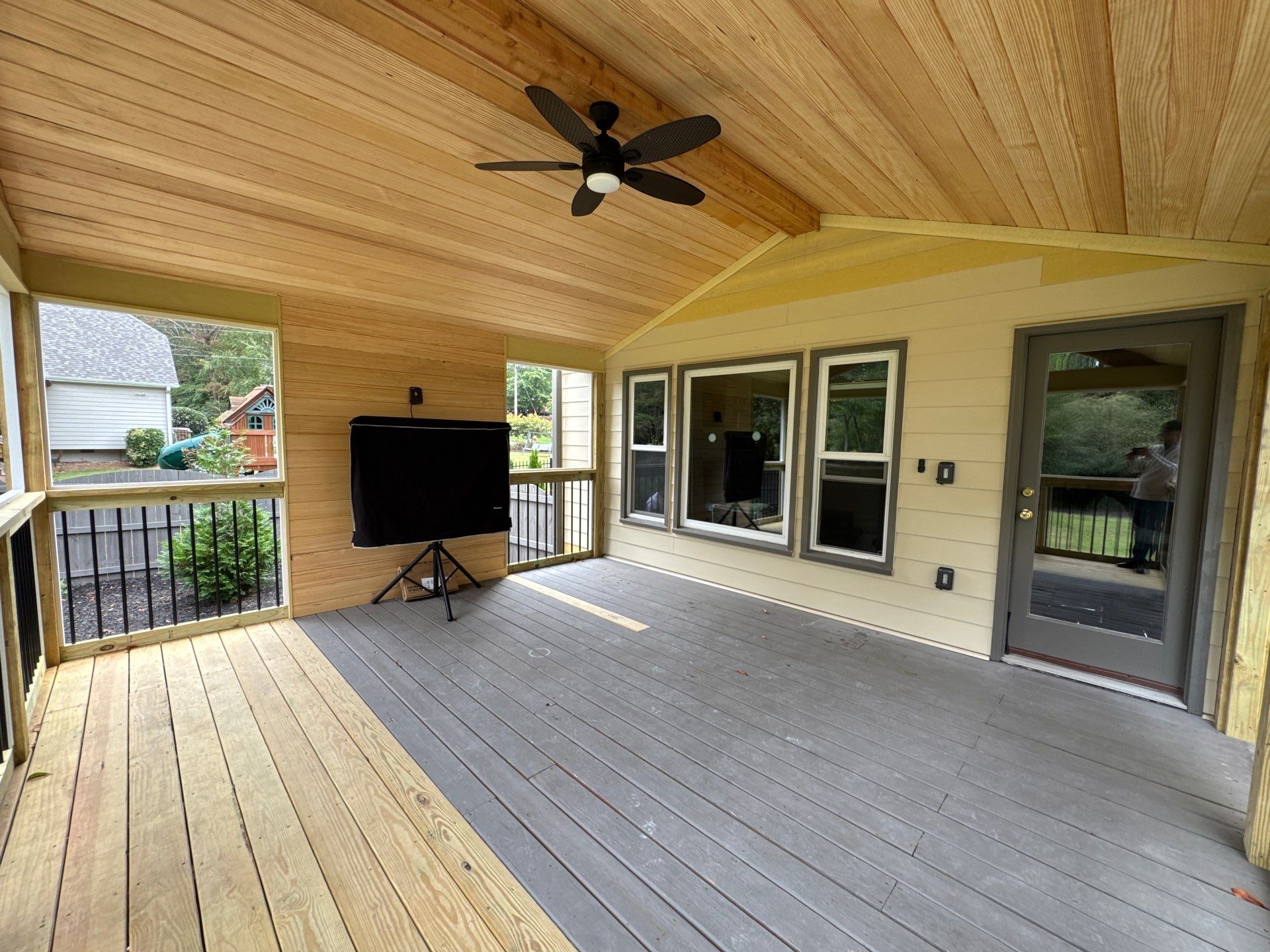 Custom Multi-Level Composite Deck and Screened-In Porch in Marietta by Swift Home Renovations