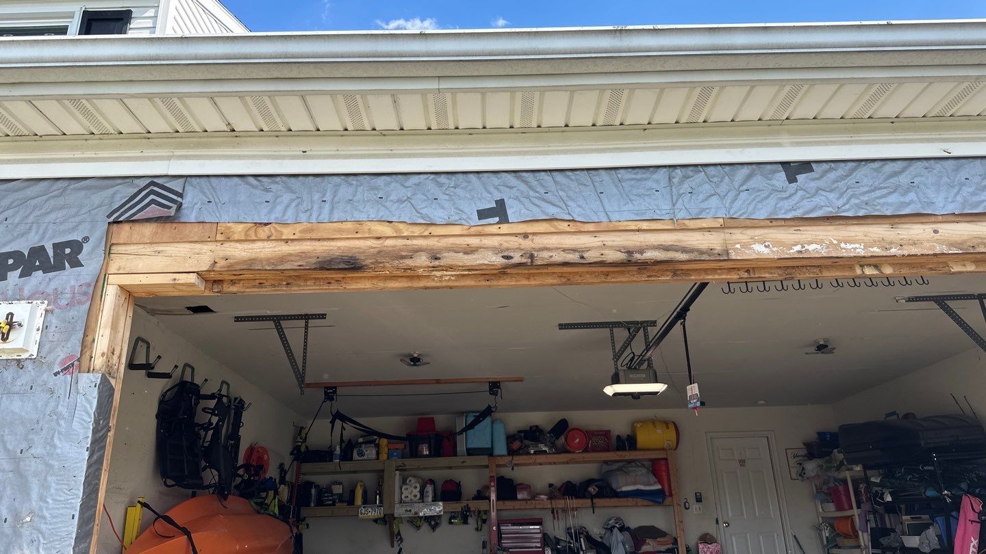 Garage Door Trim Replacement and Moisture Damage Repair in Shrewsbury, PA by Bealing Roofing & Exteriors