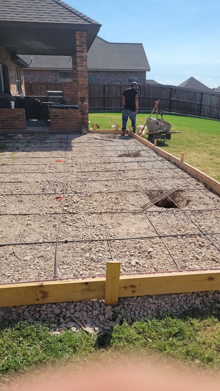 Concrete slab with Pergola by Clays Services Inc