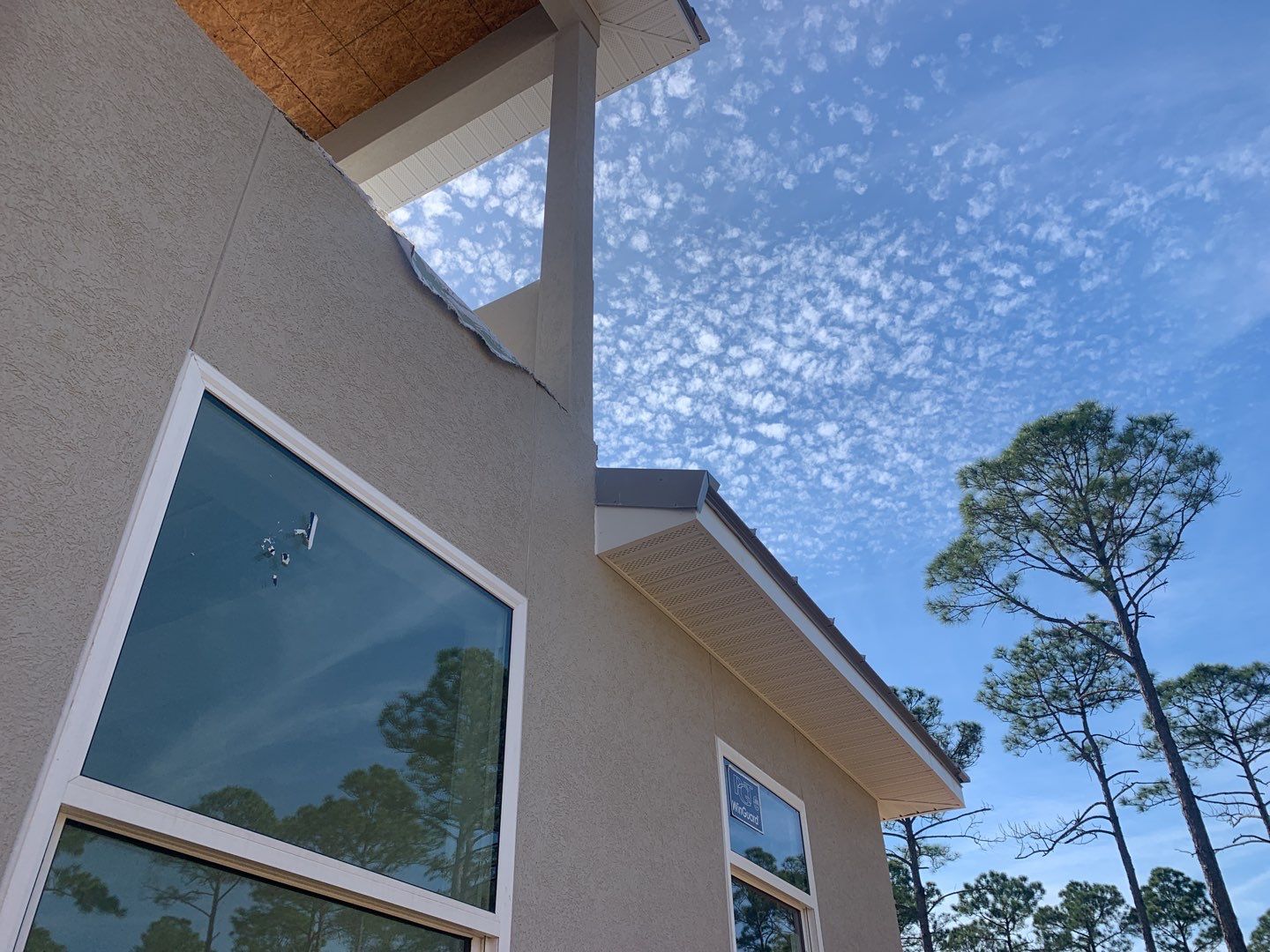 Soffit and Fascia Installation using White Vinyl Soffit in Pensacola FL by Gutter Professors