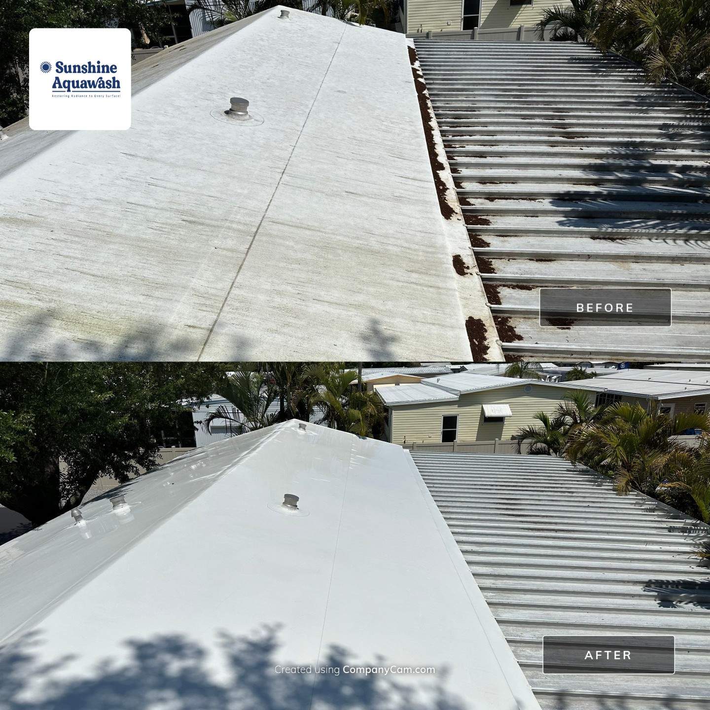 TPO Membrane & Metal Roof Cleaning + Gutter Cleaning in Fisherman’s Cove RV Park, Terra Ceia, FL | Sunshine AquaWash by Sunshine AquaWash