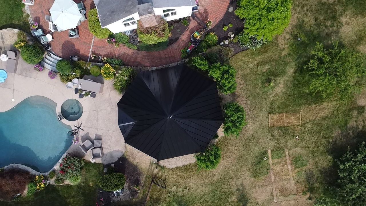 Standing Seam Black Metal Roof- Gazebo by Loyalty Exterior Solutions 