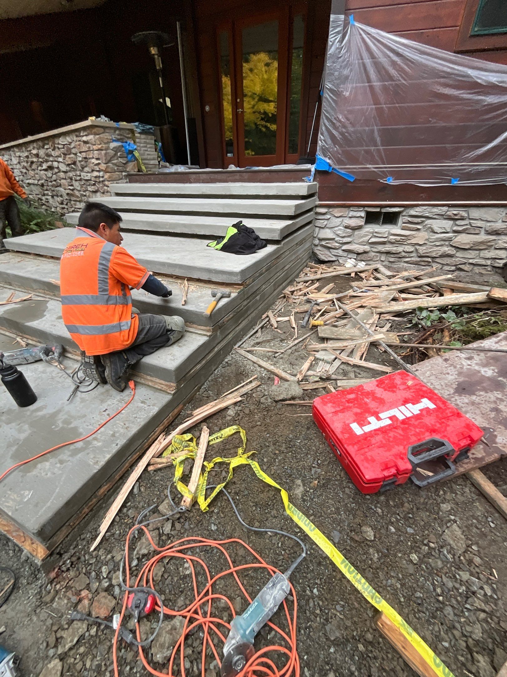 Pia | Custom Concrete Driveway, Walkway & Floating Steps by Jireh Asphalt & Concrete Inc 