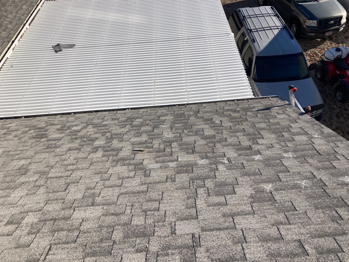 Two story farmhouse style roofing installation using Owens Corning Duration in the color Teak by ID Roofing LLC