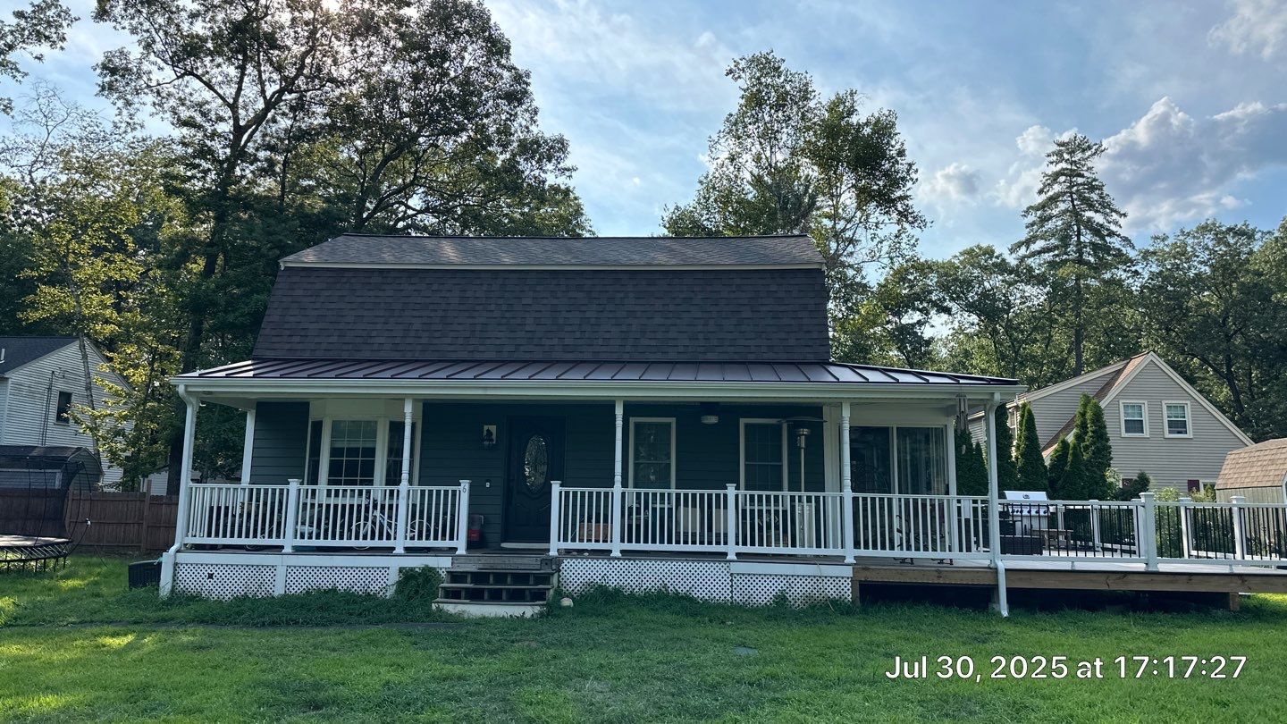 Full Roof Replacement & Farmers Porch Restoration – Asphalt + Standing Seam Metal by Mighty Dog Roofing of Greater Middlesex County