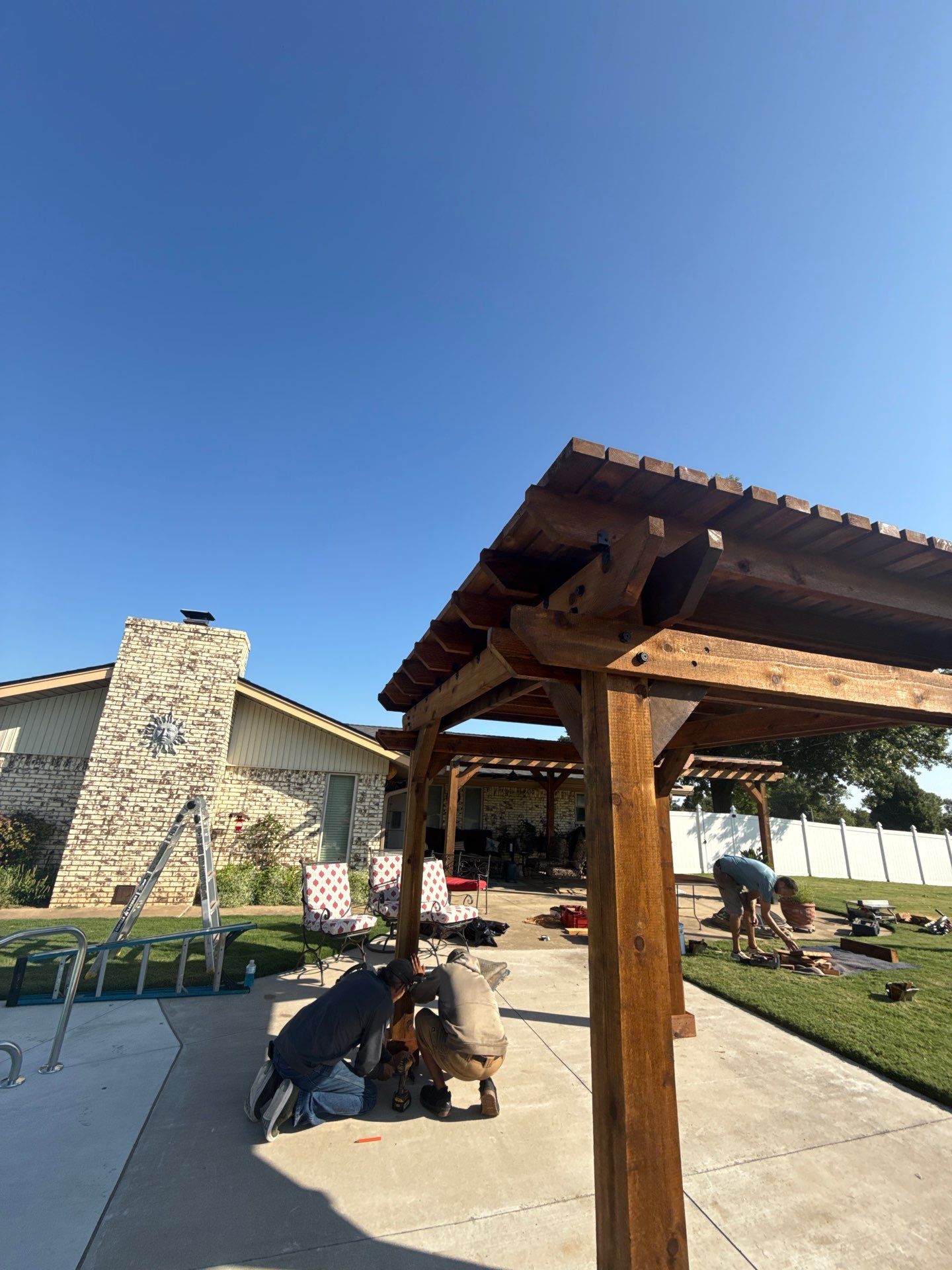 pergola installation in Choctaw by McCann's Roofing and Construction