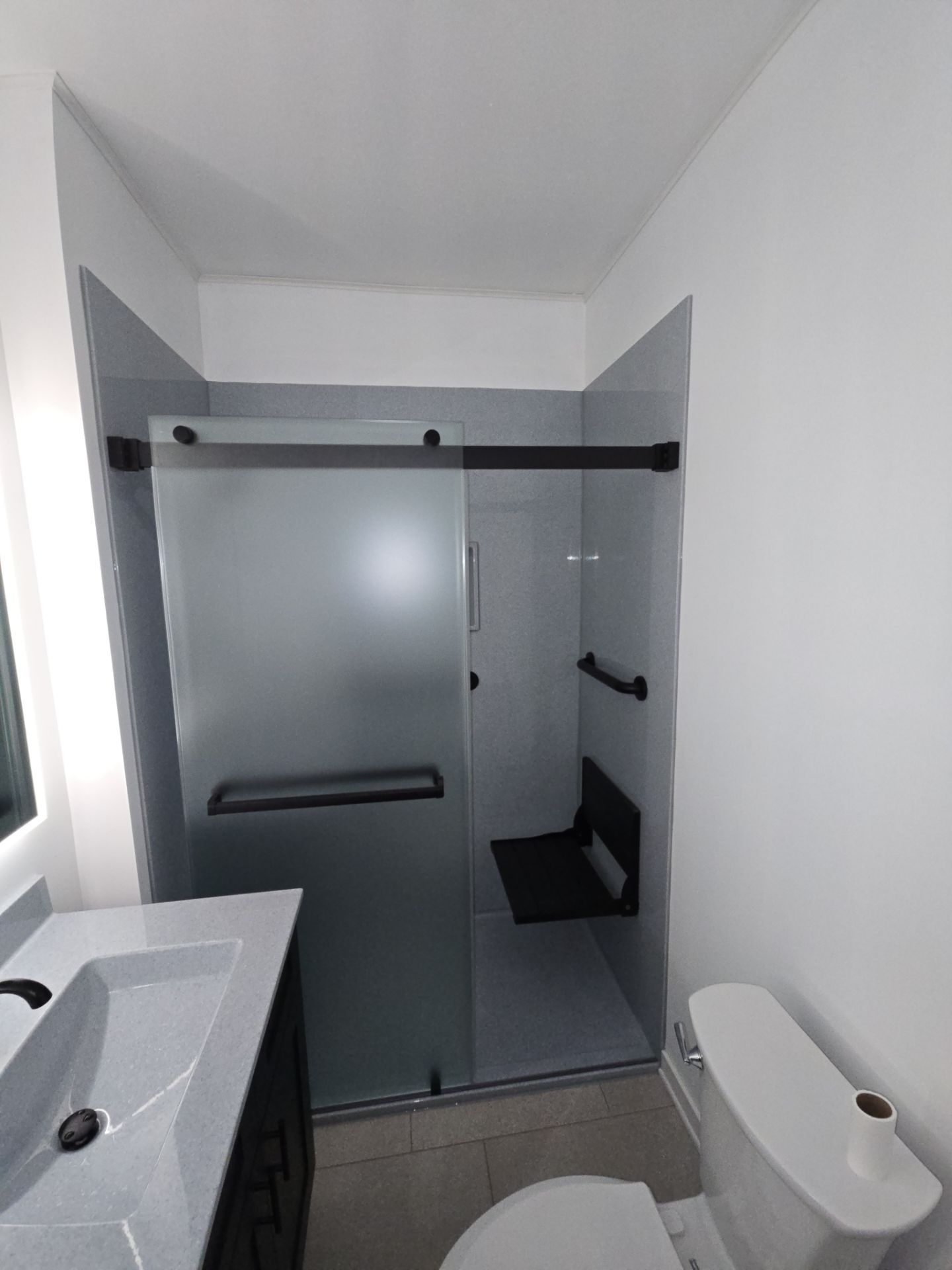 Small bathroom remodel with class! by The Shower Company