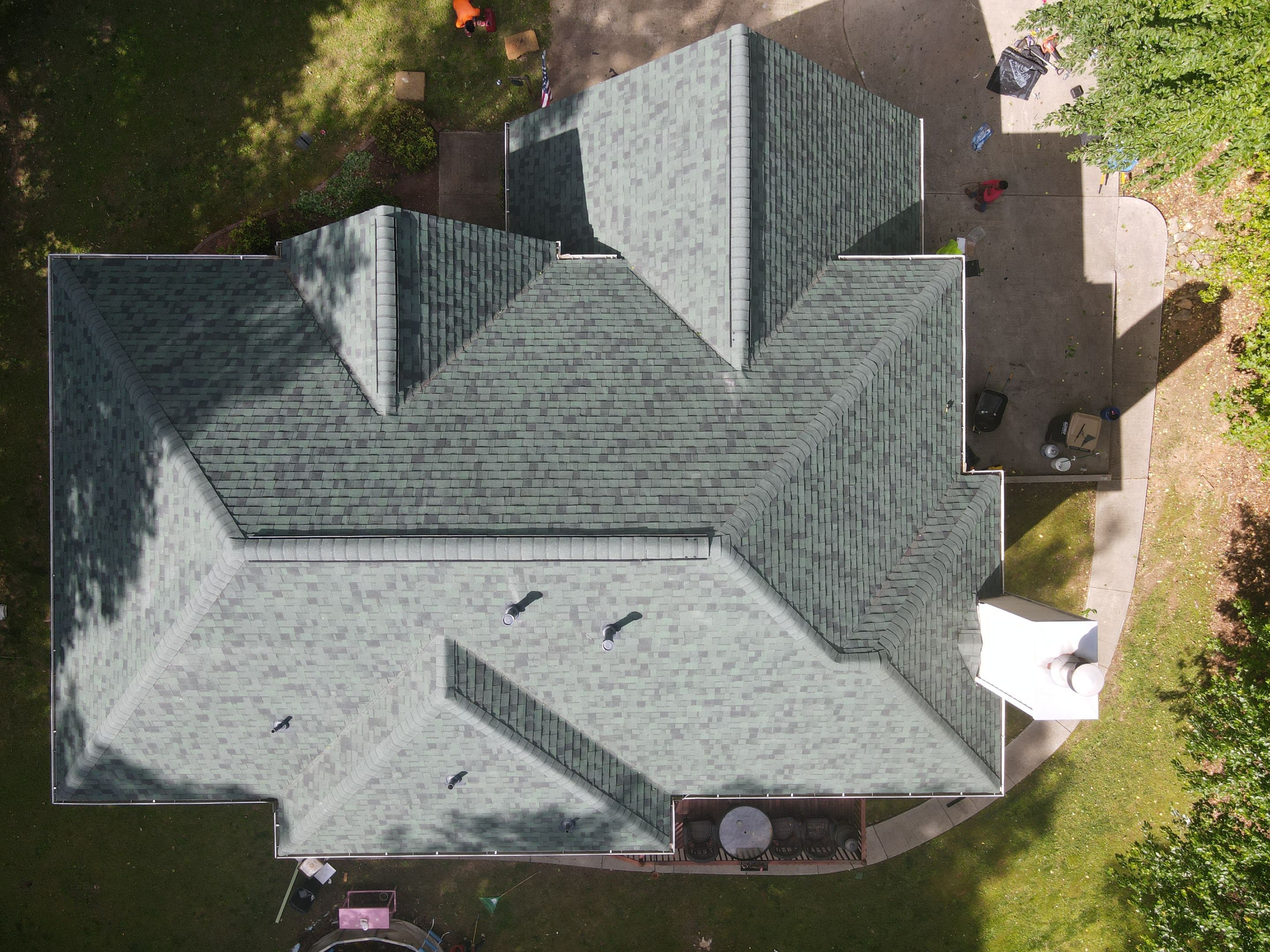 Residential Roofing Installation using Owens Corning Chateau Green  by Inspector Roofing and Restoration