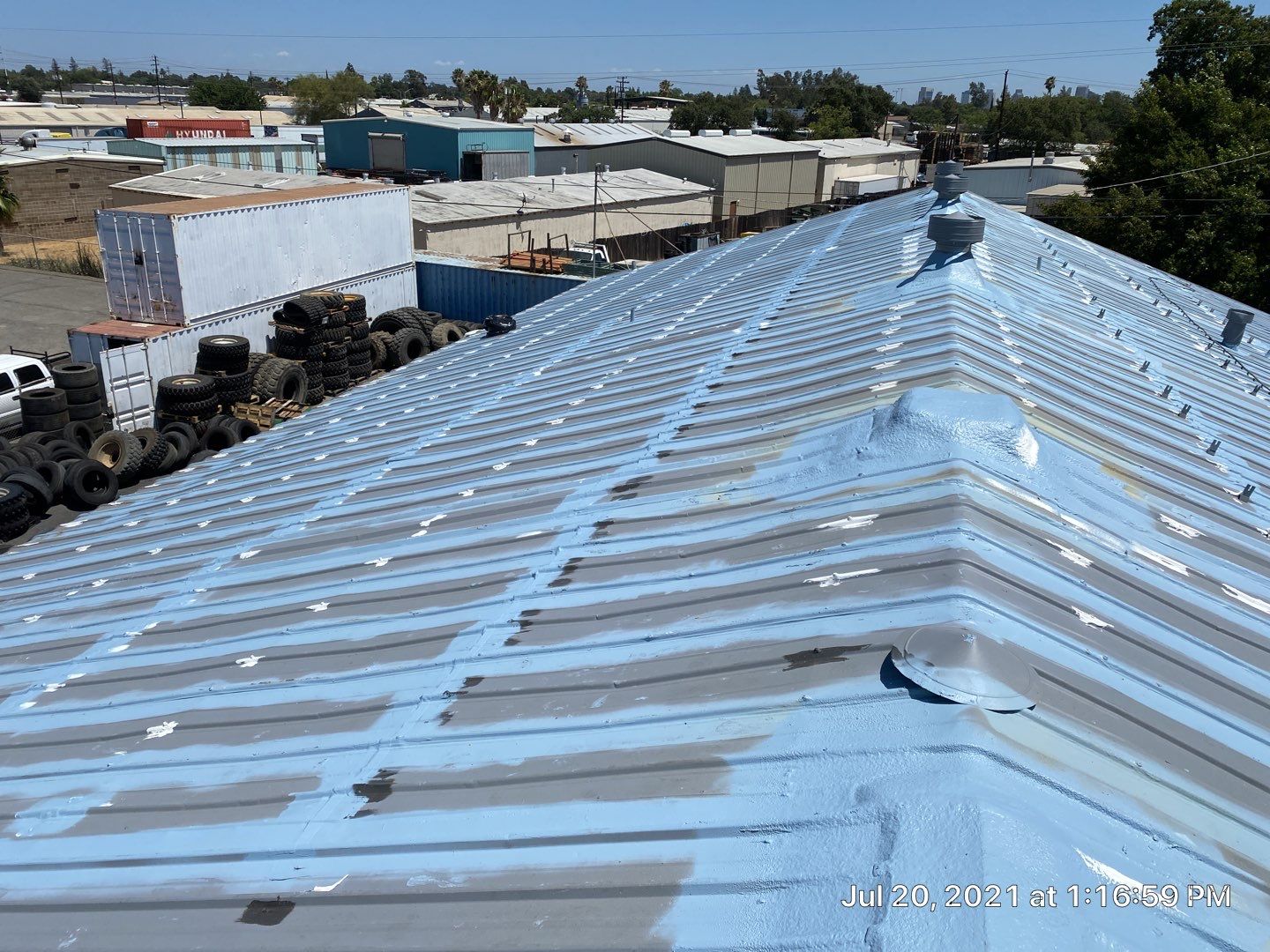 MR Roofing system using Conklin Benchmark/PUMA XL fabric and coating by Straight Edge Roofing Inc