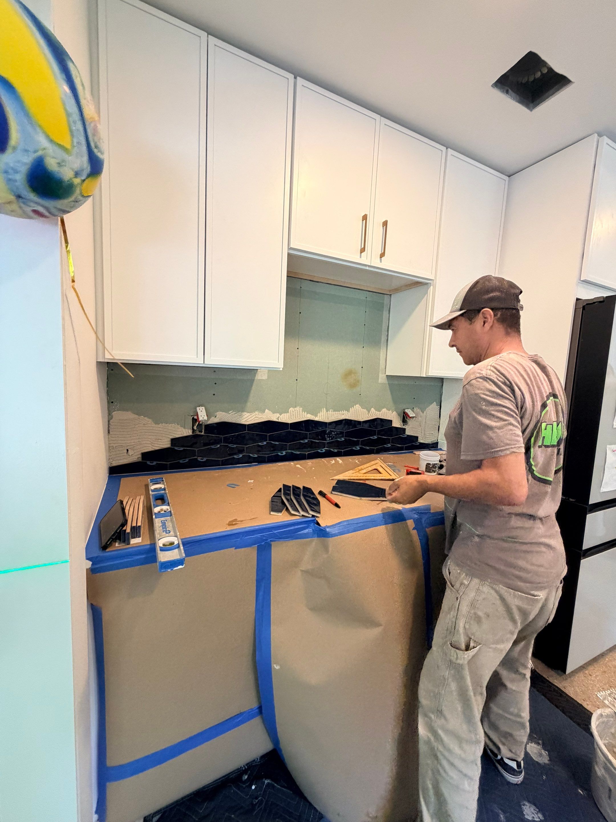 Blue Backsplash - Delray Beach by Hevi Tile