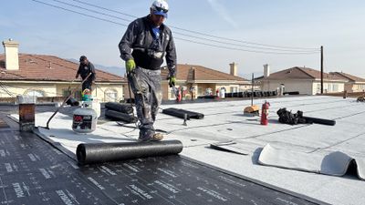 Commercial Roofing Installation using CertainTeed GTA Modified Bitumen System