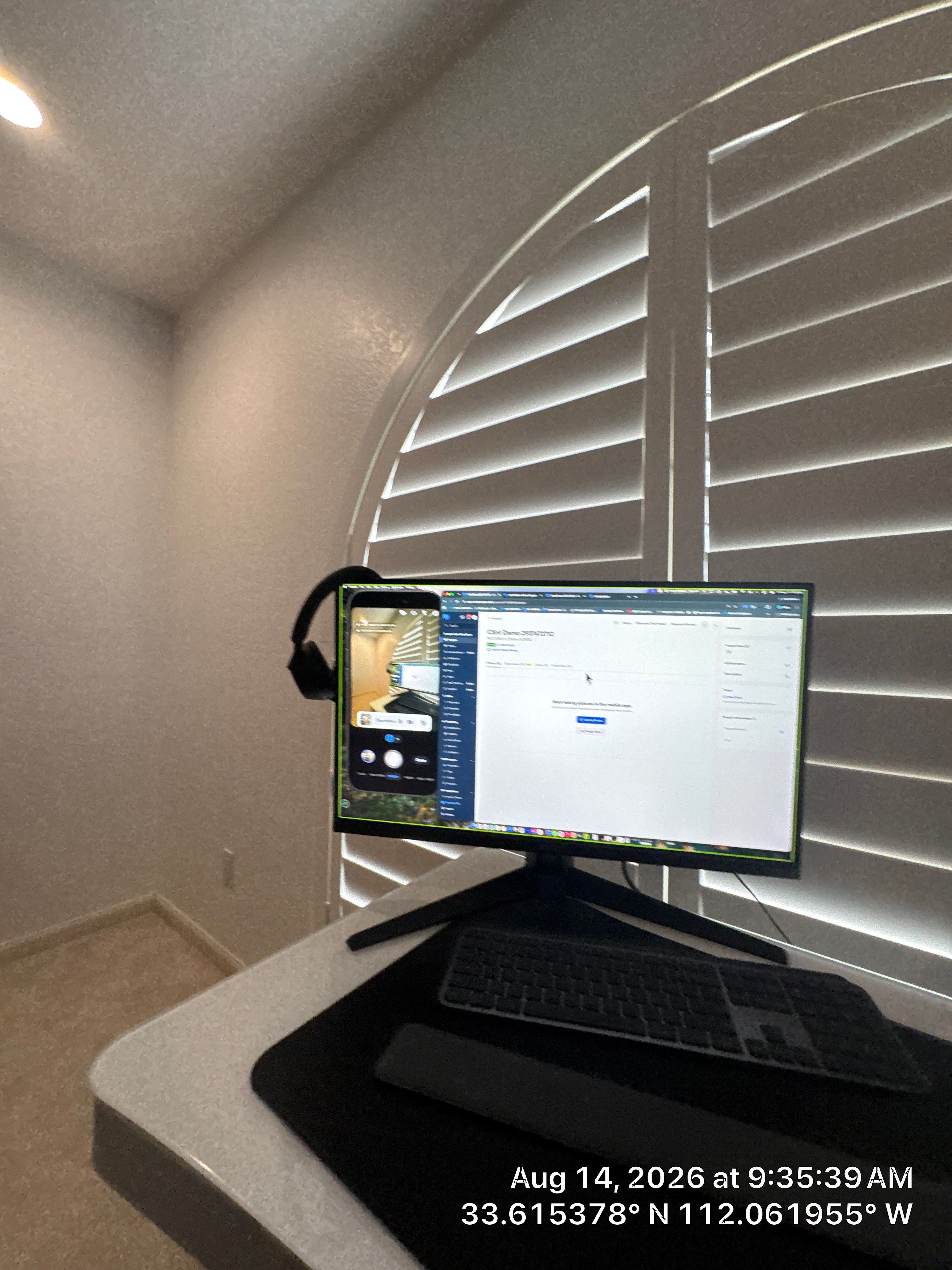 Custom Home Office and Media Wall Installation in Phoenix by CompanyCam Sales Demo