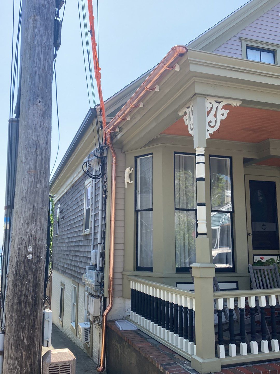 Gutter Installation using 6" Half Round Copper Gutter in Provincetown, Ma by Gutter Pro Enterprises