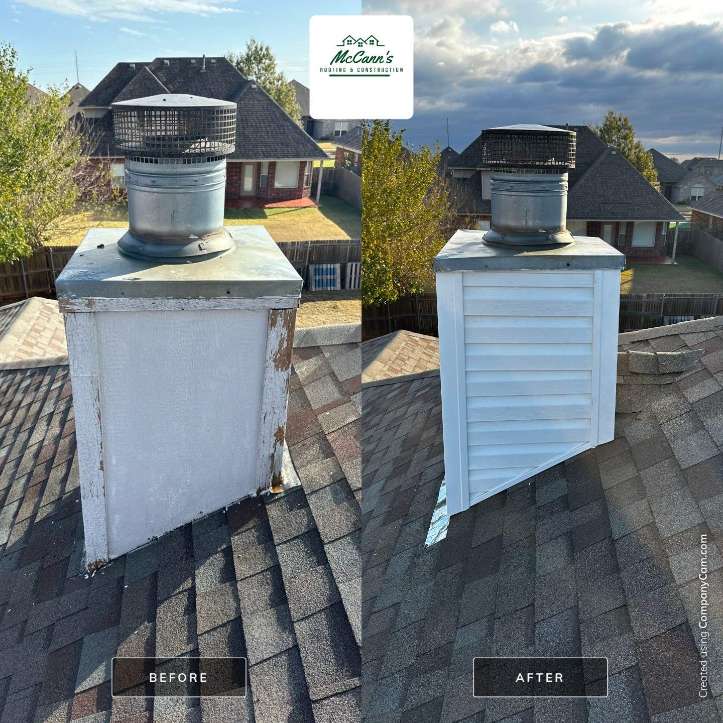 chimney repair in Yukon by McCann's Roofing and Construction