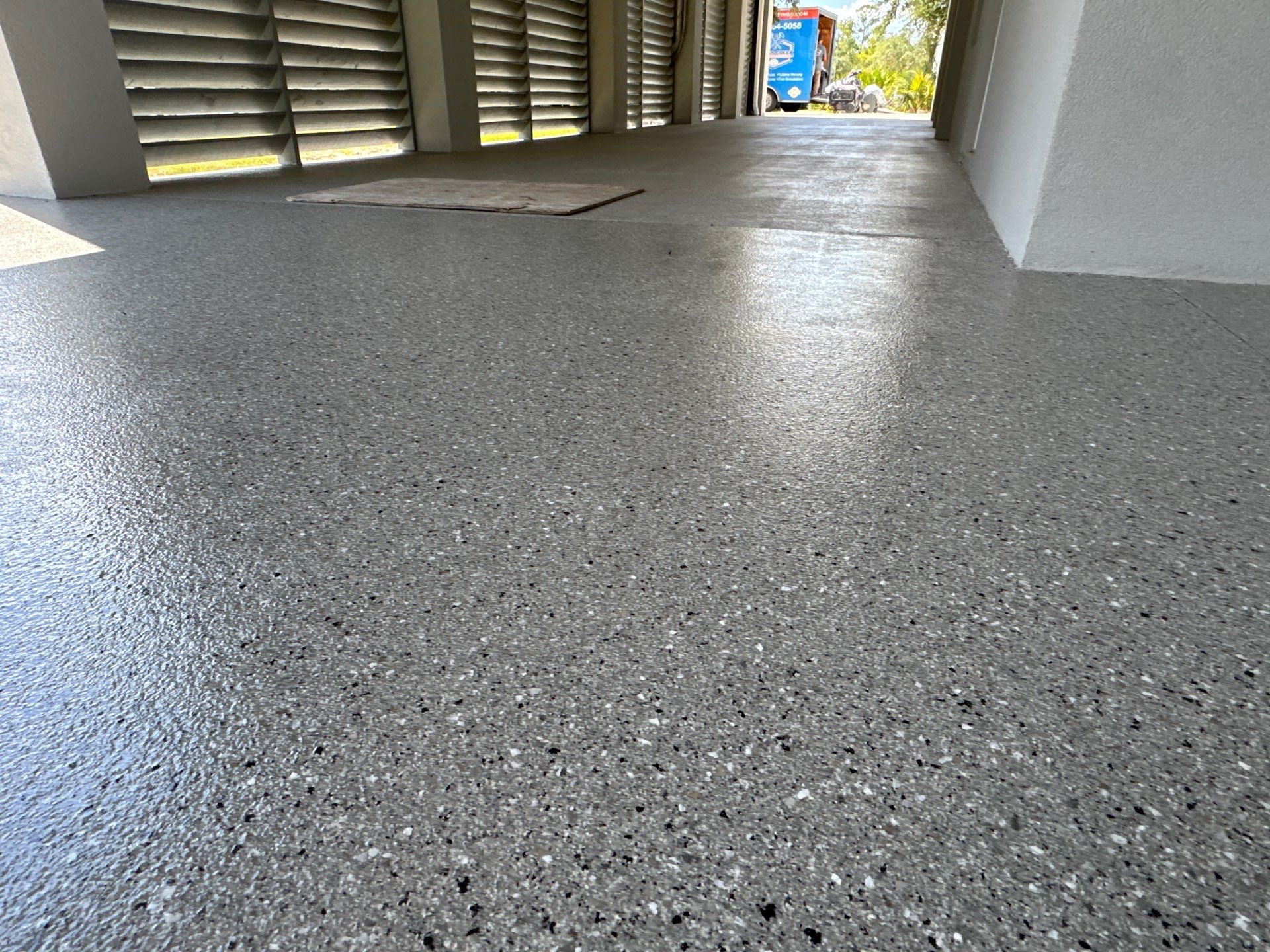 Under Side of Home in Hybrid Shale by Cross Creek Concrete Coatings