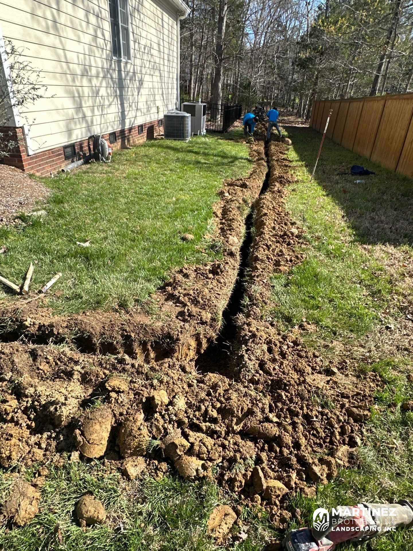 Channel drain installation Durham by Martinez Brother’s Nc Landscaping Inc