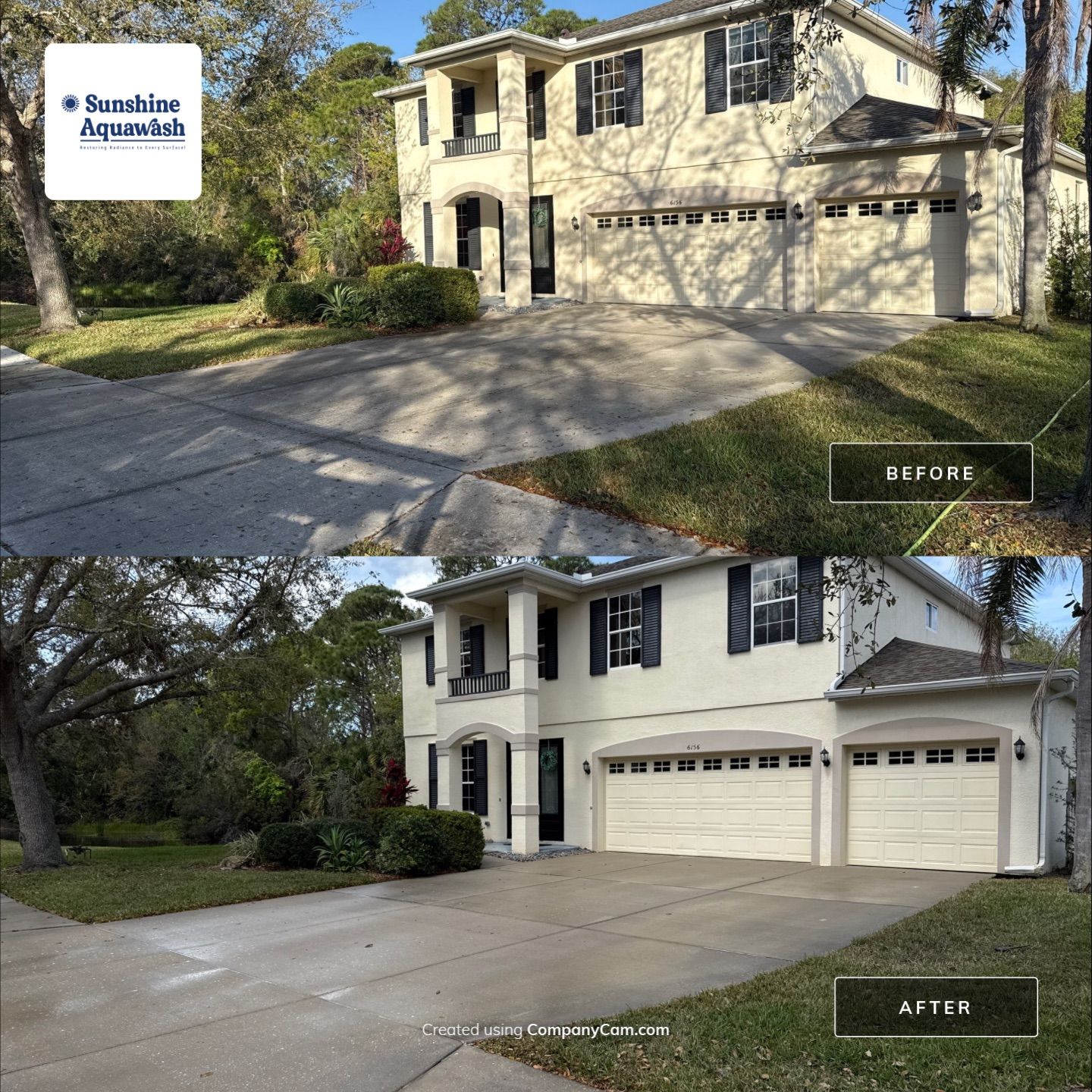Barrington Ridge 2-Story House & Driveway Cleaning – Before & After Transformation! by Sunshine AquaWash