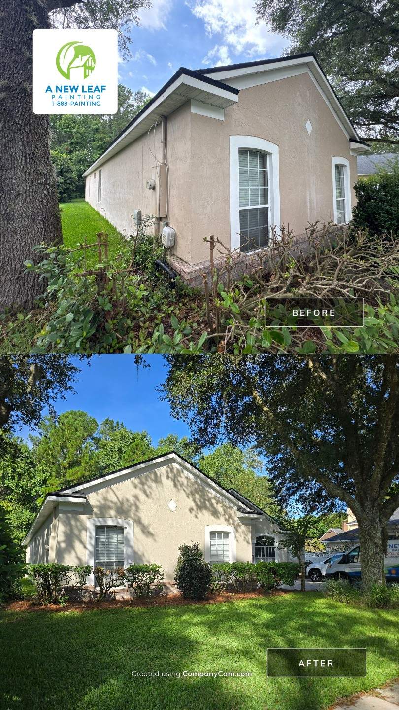Stucco Exterior Painting & Extensive Prep in East Hampton | Jacksonville, FL 32256 by A New Leaf Painting, LLC