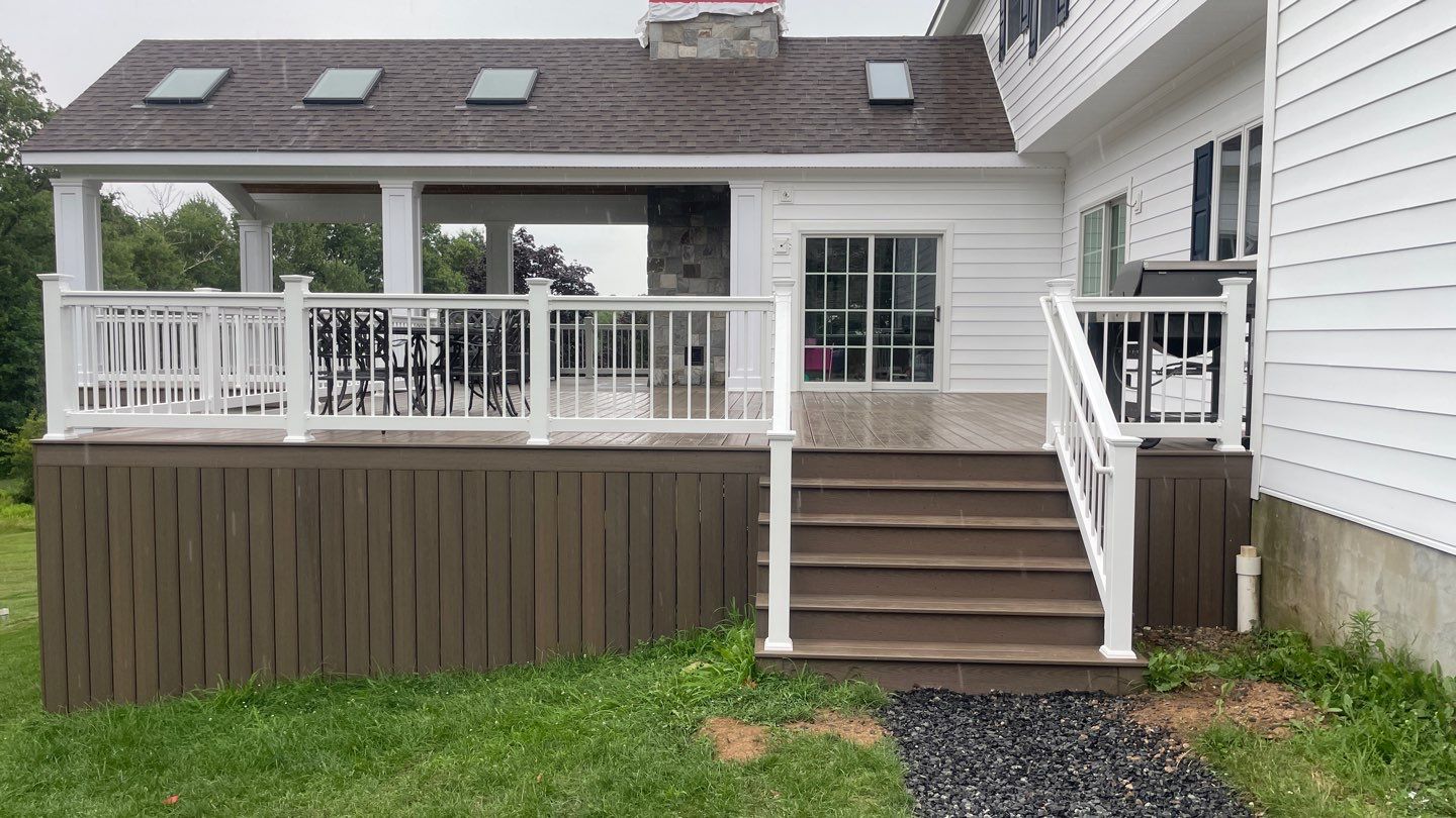 New Deck with A-Frame Style Roof by deck guardian