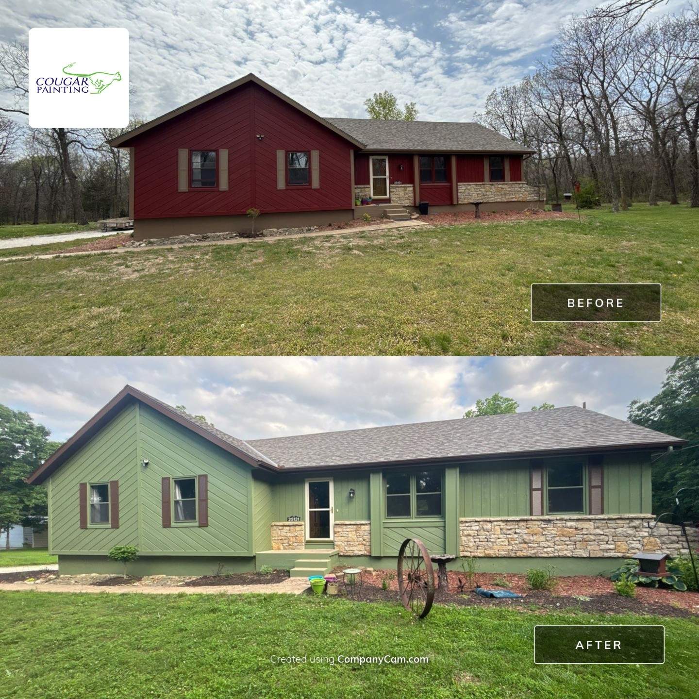 From Bold Red to Refreshing Green in Bucyrus – Yes, You Can Paint Vinyl! by Cougar Painting