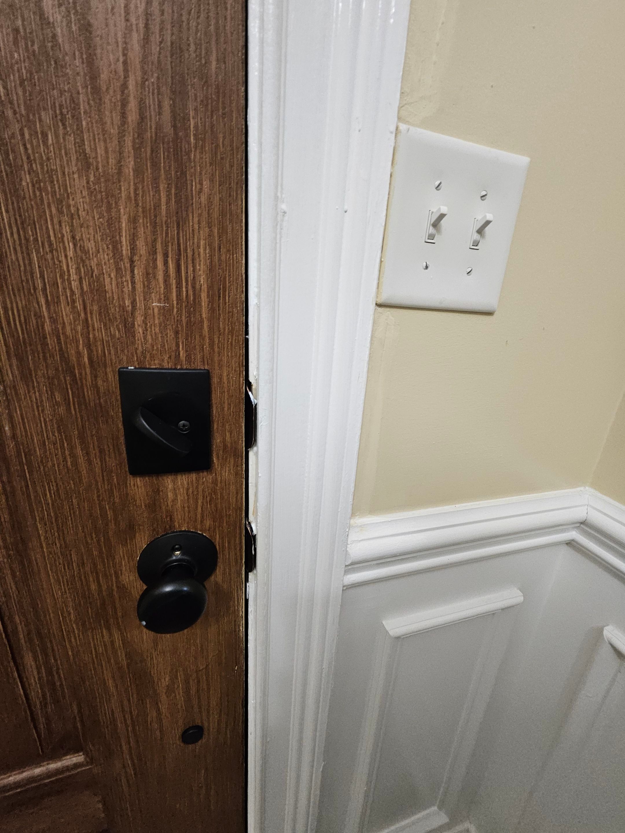 Drywall/door/frame repair and towel hanger installation by Swift Signings and Services LLC