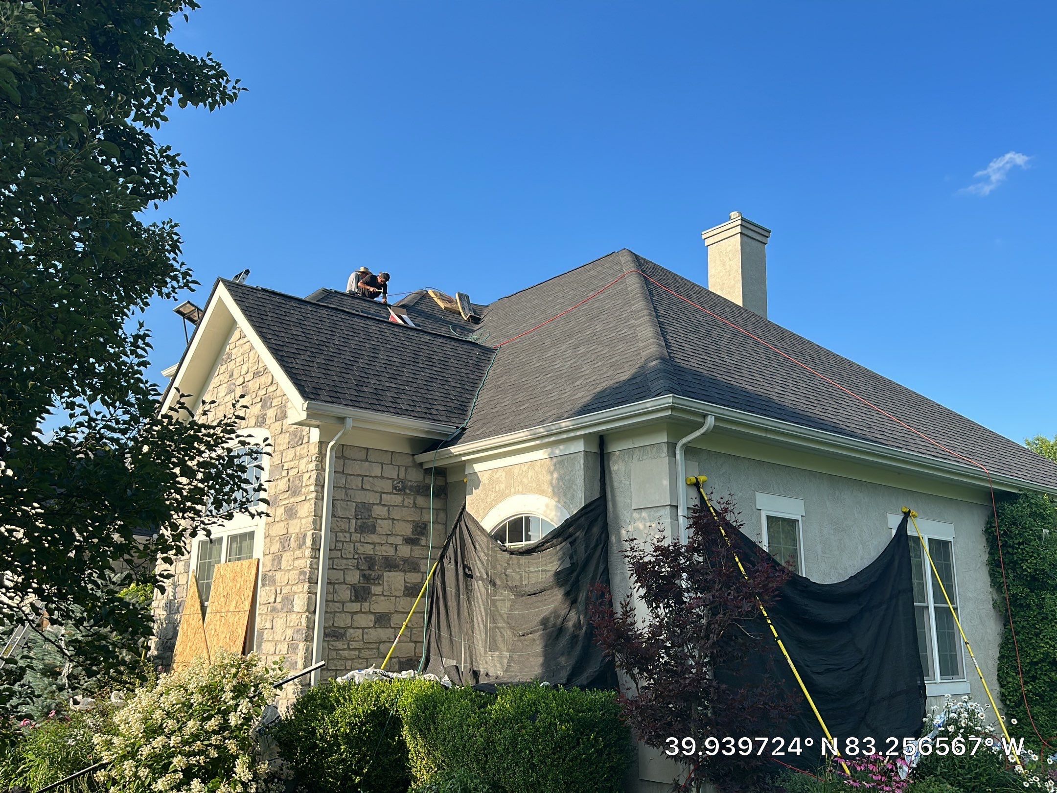 Residential Roofing Installation using Atlas Pinnacle Black Shingles by 614 Exteriors