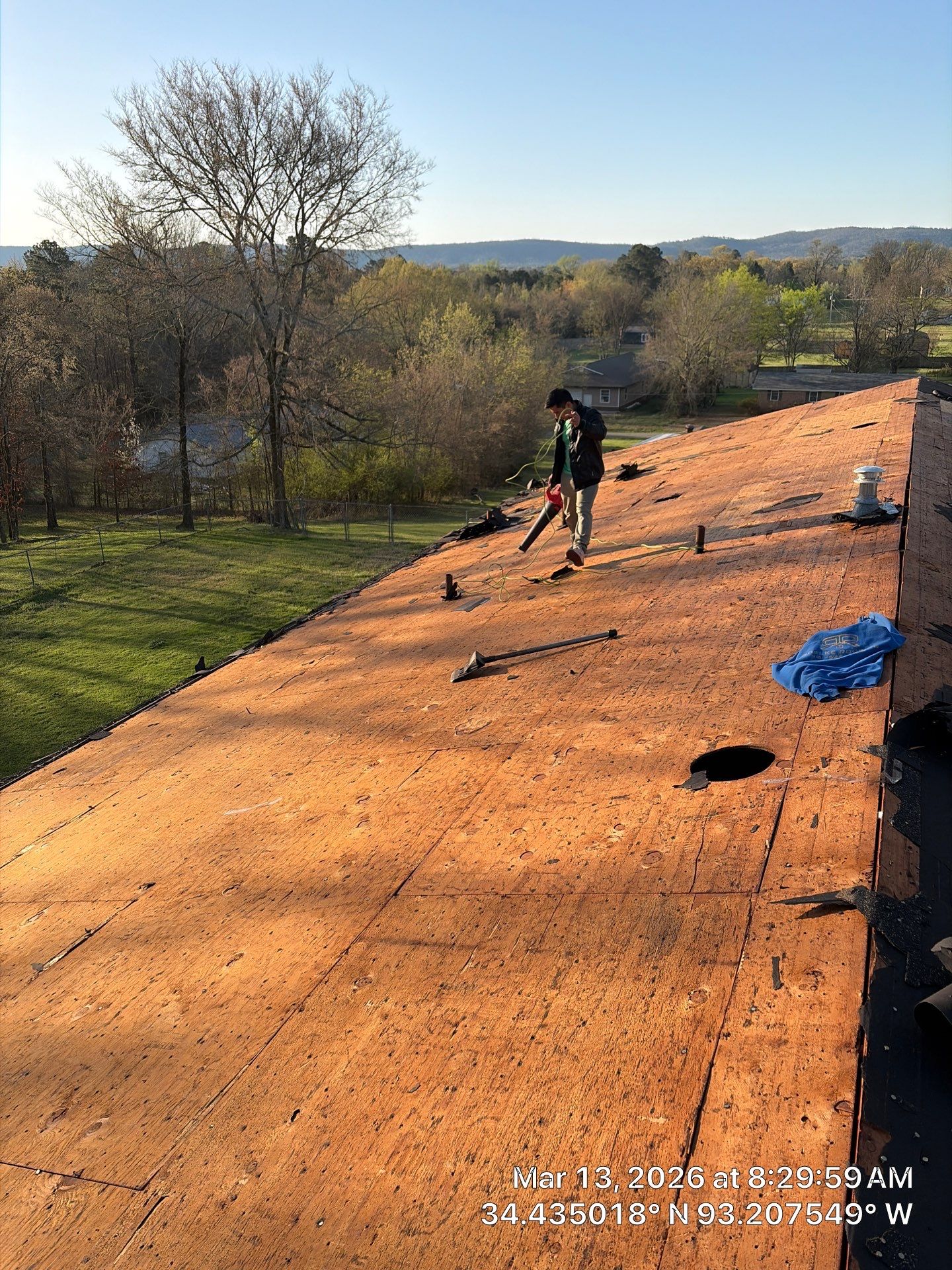 GAF Timberline UHDZ Shingle Roof Replacement and Decking Repair in Pearcy by Temple Roofing and Exteriors