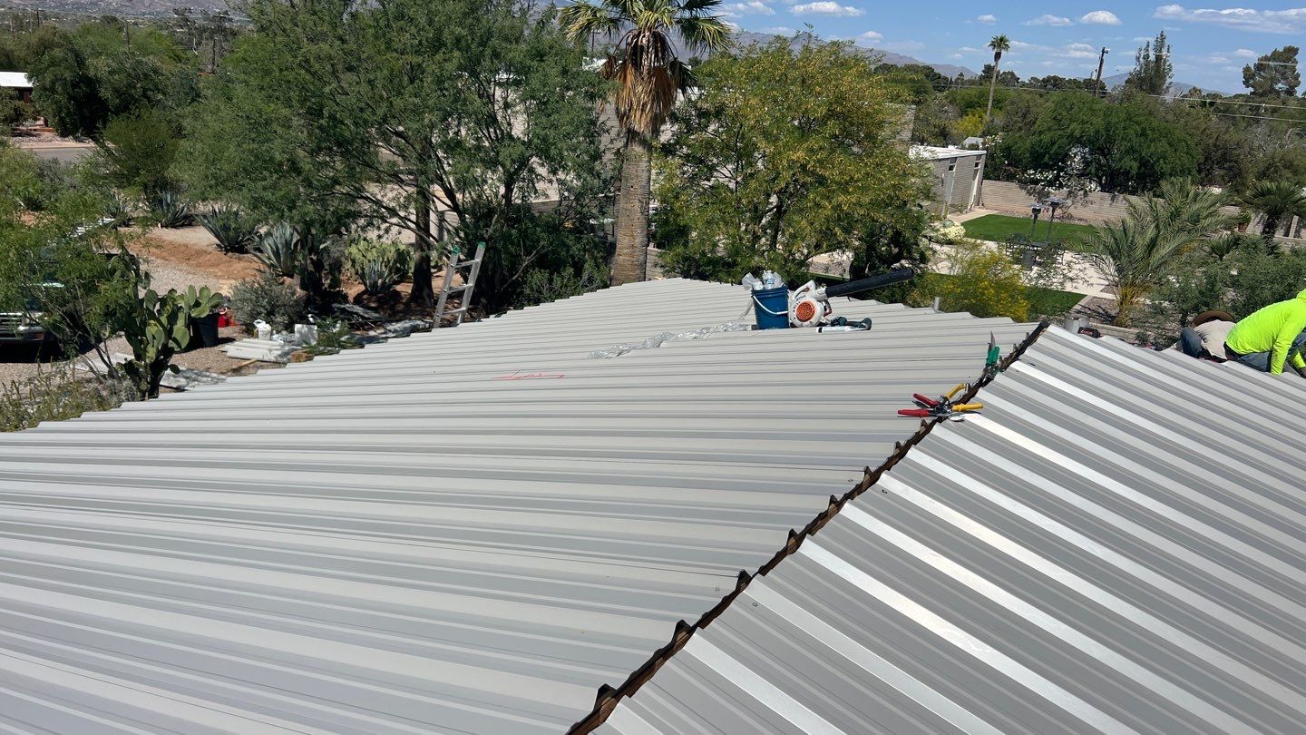 Light Stone Exposed Fastener by Reimagine Roofing