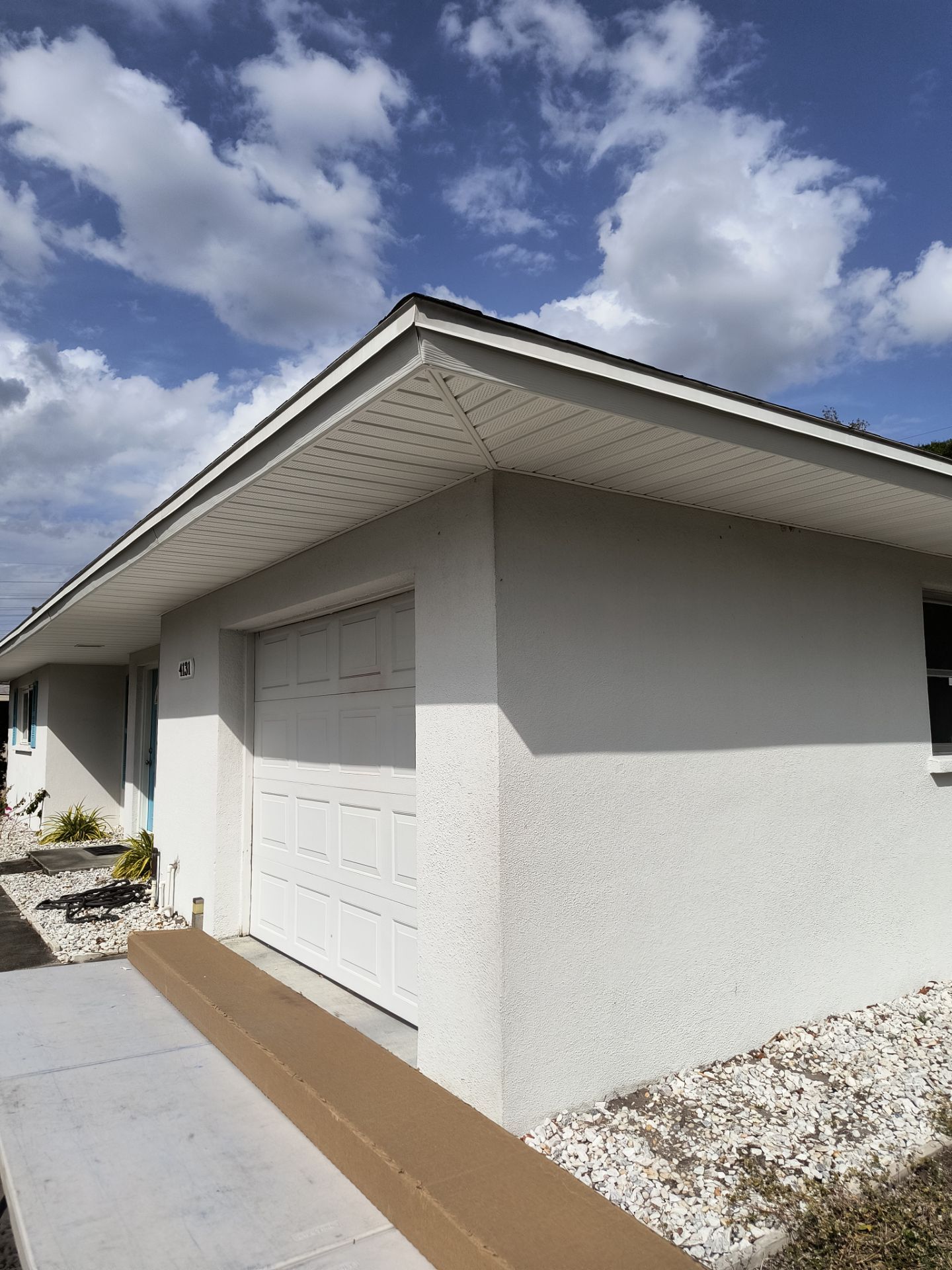 Soffit and Fascia Installation using White Soffit in Sarasota Fl by Gutter Professors