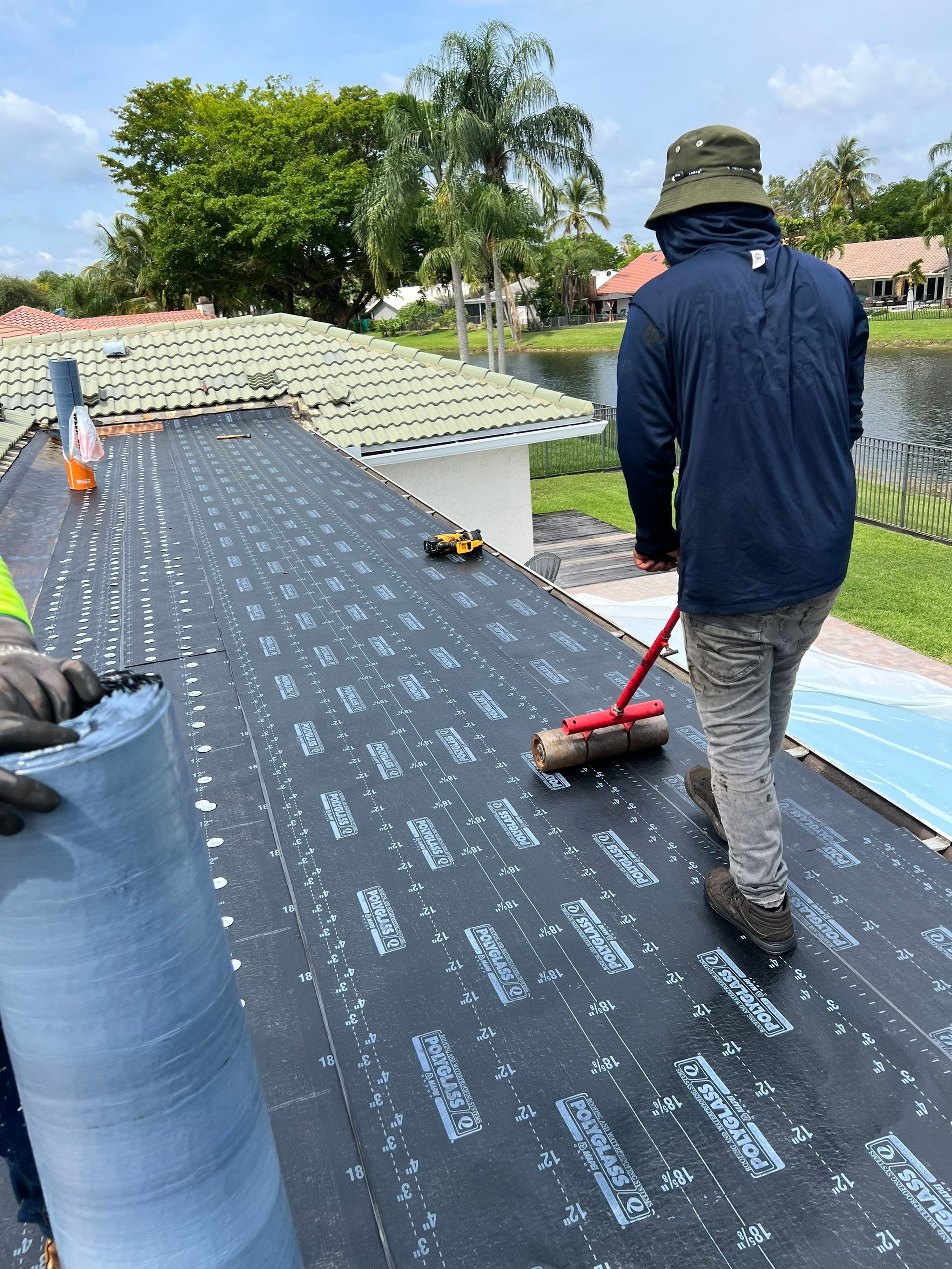 Residential Re-Roof using Polyglass Self-Adhered Flat Deck by First Due Roofing
