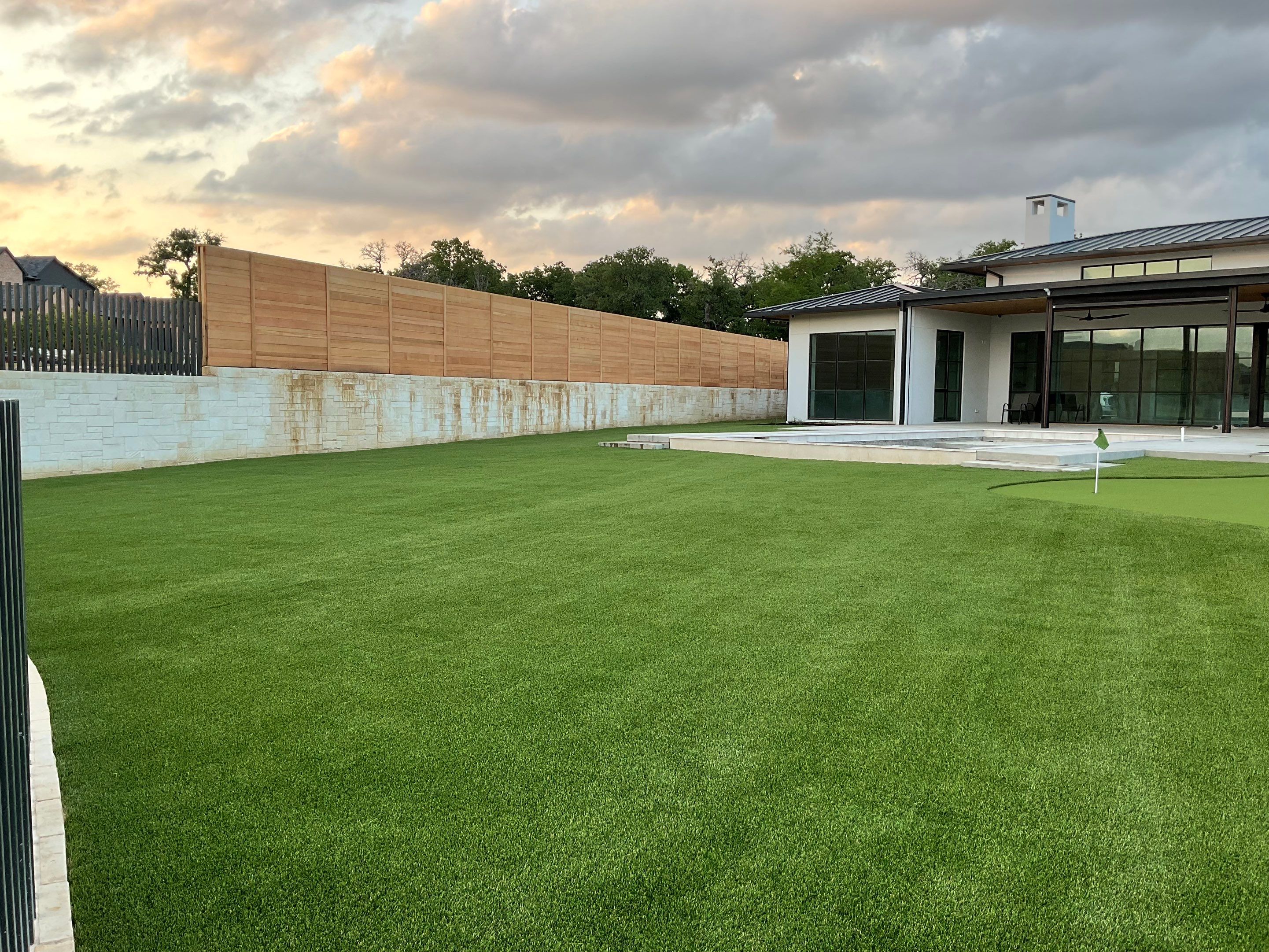 Synthetic Turf Installation using Texas Rye by Turf Concepts