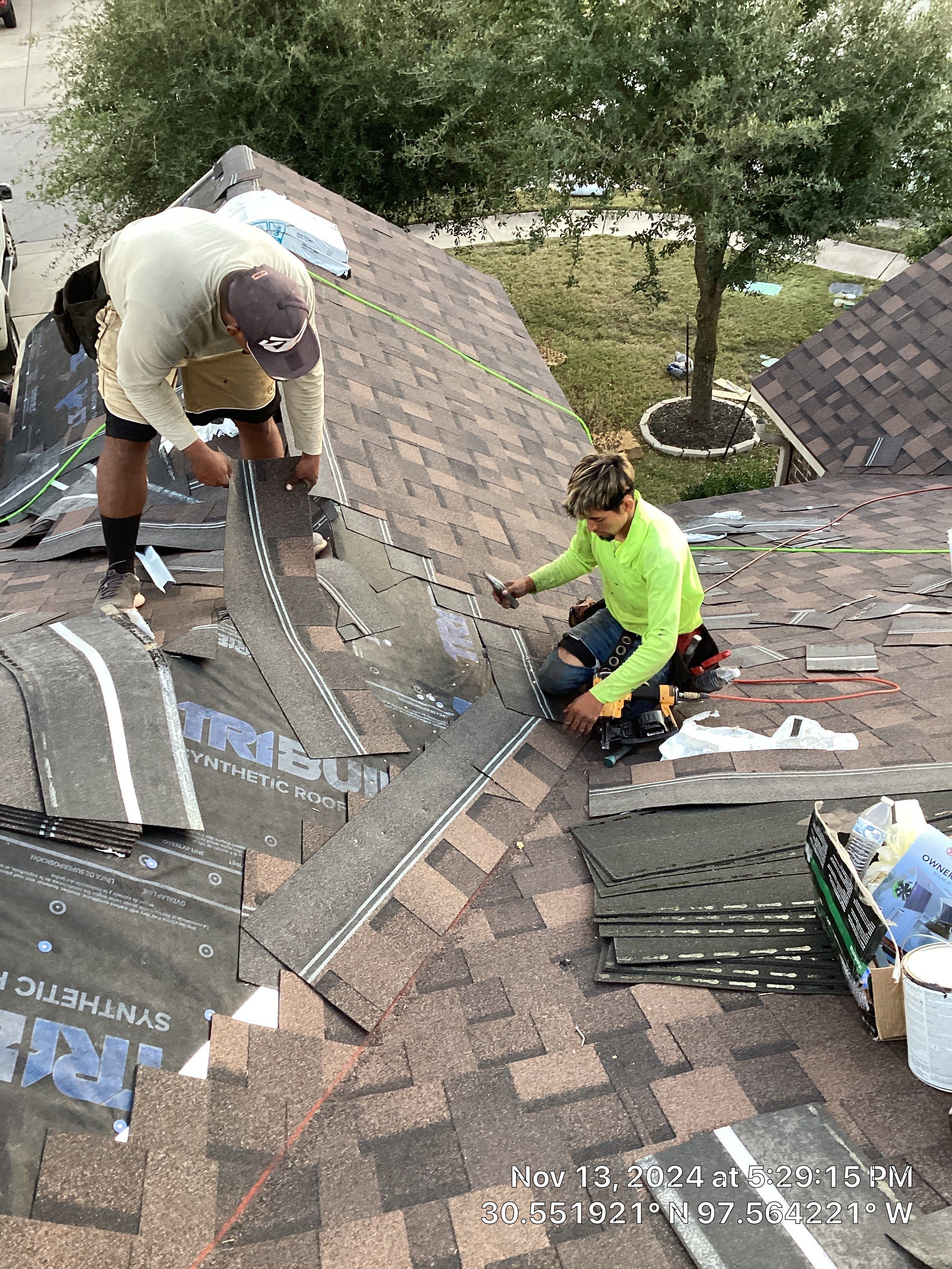 Hutto Residential Roofing Replacement with OSB Sheathing and Trim Repair by Caliber Restoration LLC