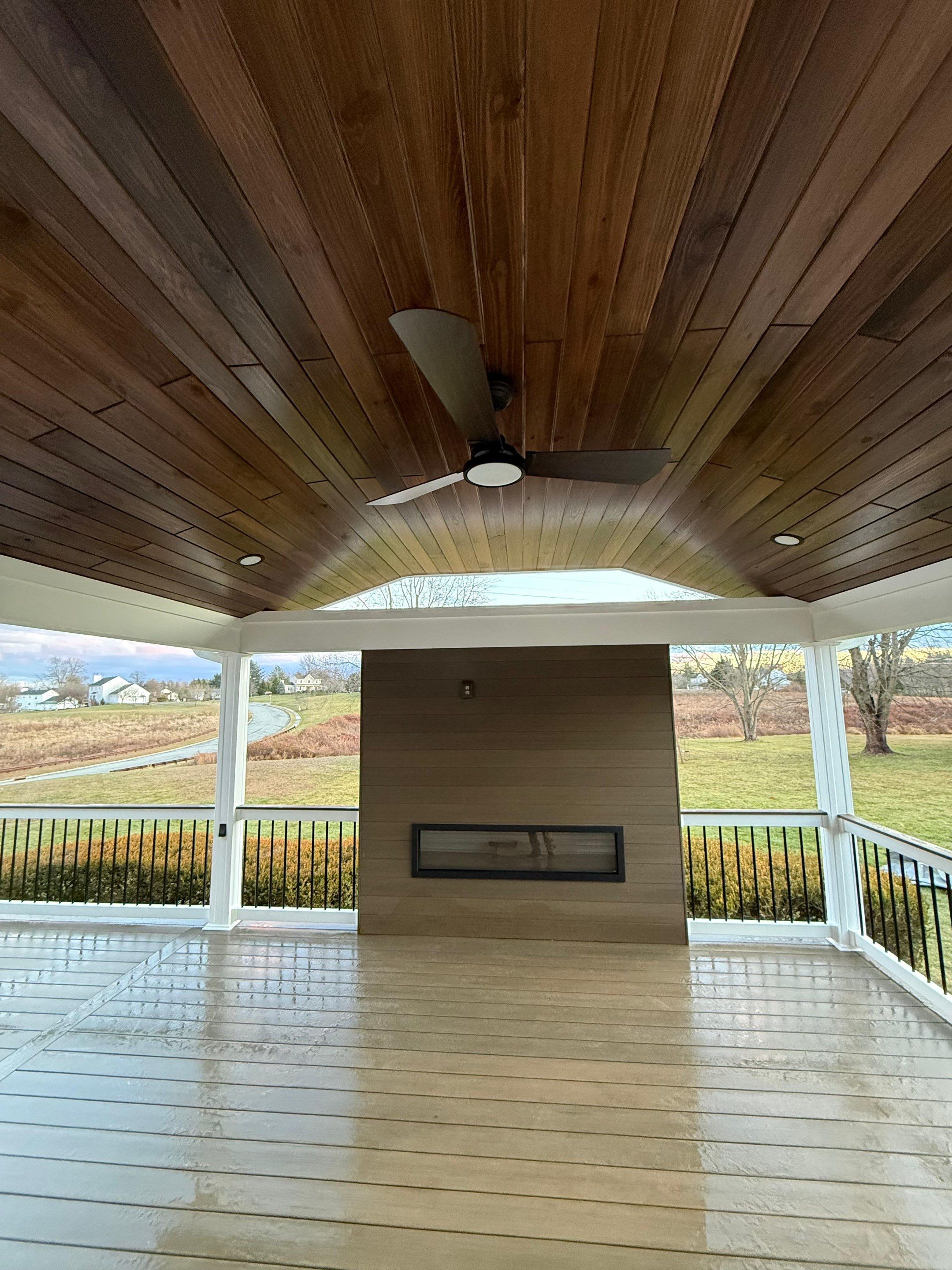 New Deck With a Roof and TV Mount in Raritan, New Jersey by deck guardian