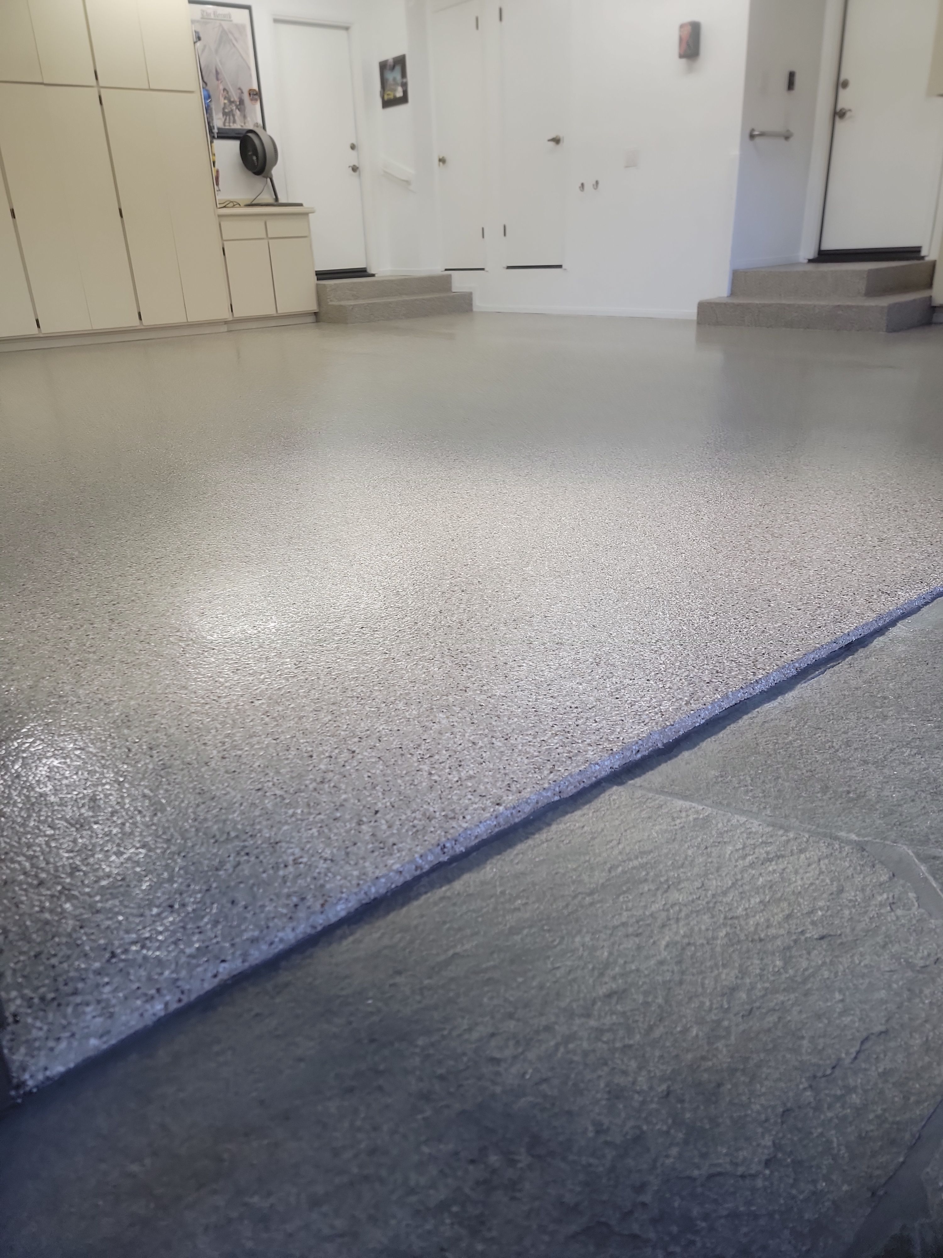 Creekbed Flake Polyurea Garage Floor Installation in Morro Bay by MGP Coatings