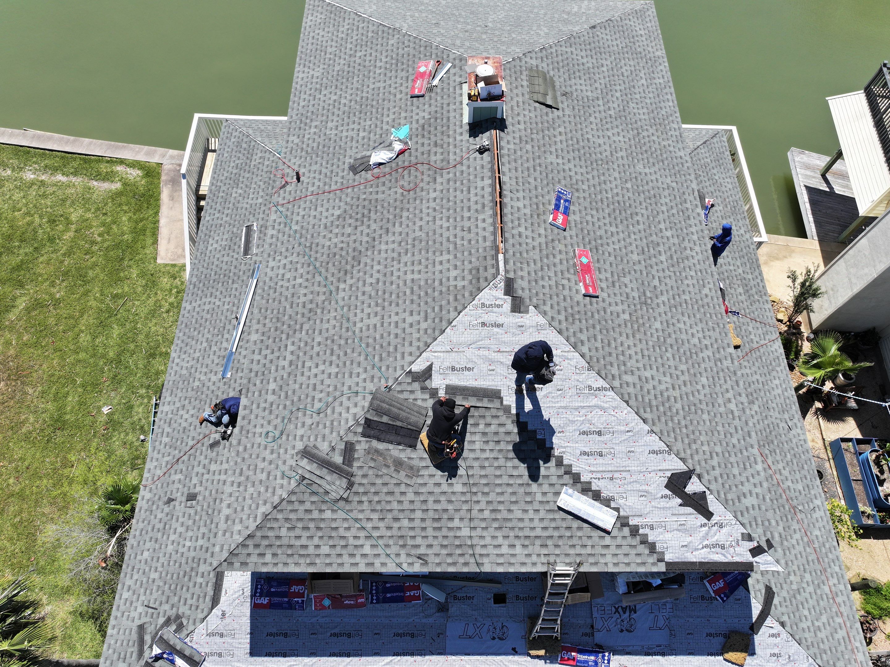 Residential Roof Replacement using GAF HDZ SLATE by Elite Roofing LLC