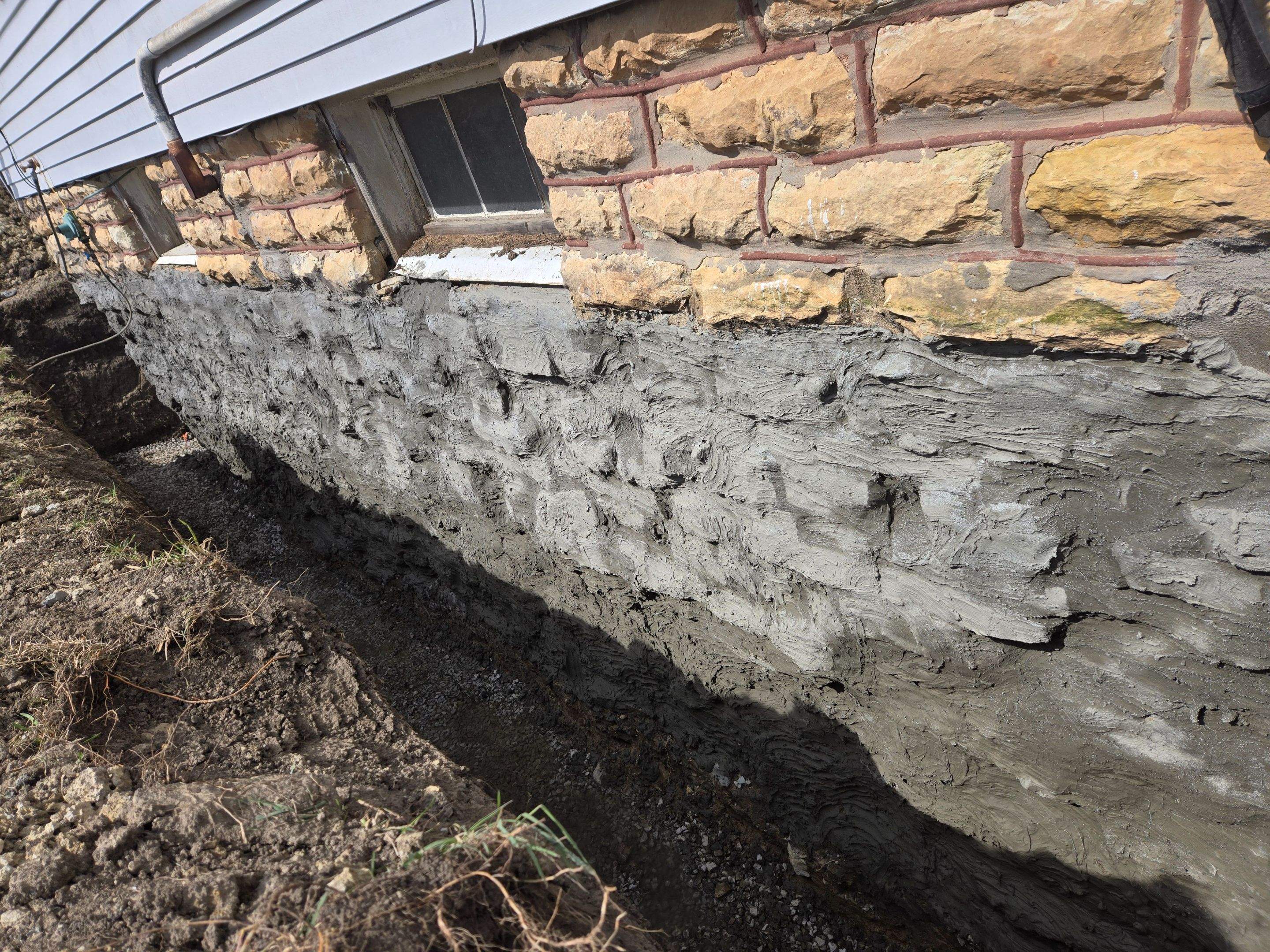 Full Limestone Foundation Restoration using sprayable geopolymer concrete by Allied Water Services