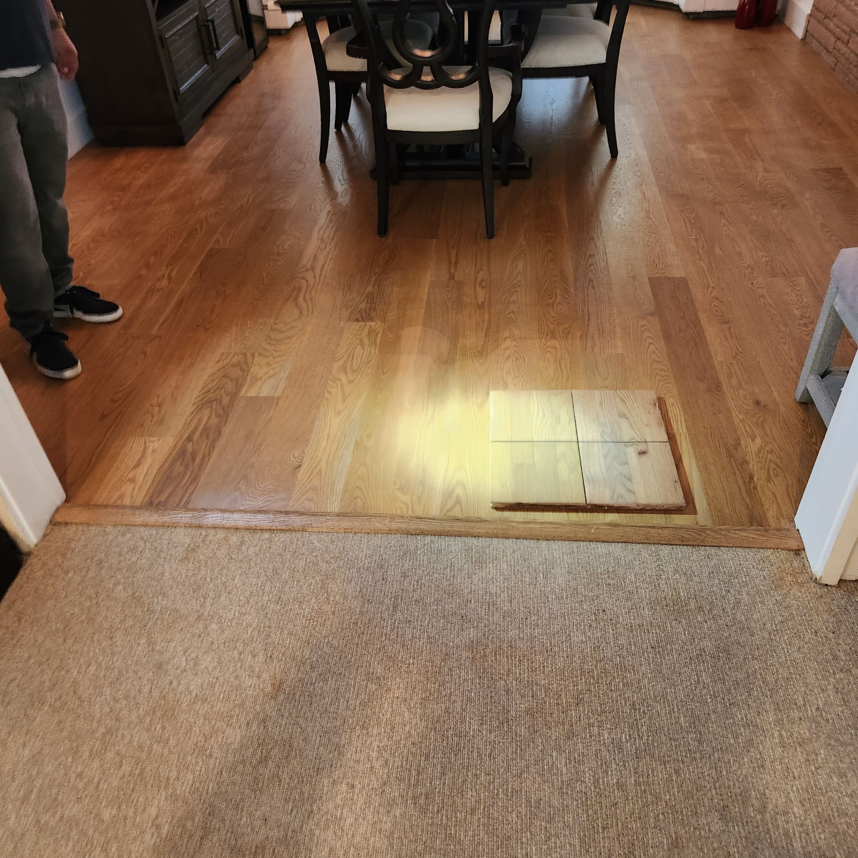 Installation of 5" Engineered Unfinished White Oak by Footprints Floors Morristown