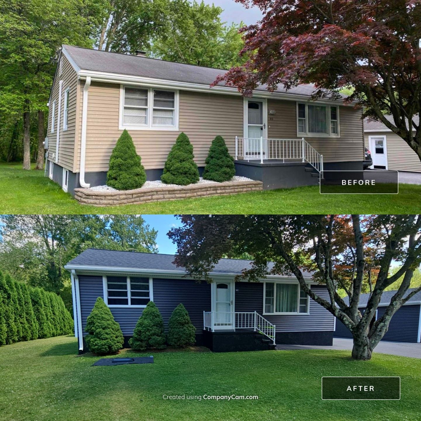 Siding Renewal with Cert Monogram D/4x12'6" clapboard Slate & Cert. Monogram D/4x25' clapboard Slate by DiGiorgi Roofing and Siding Inc