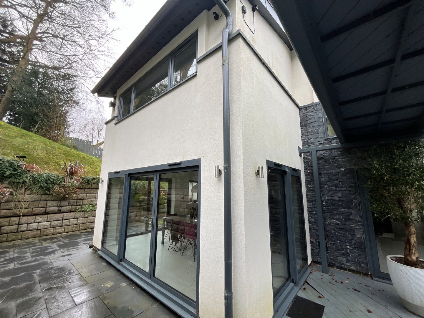 Render and patio clean using Honda 15lpm Low Pressure Washing Machine by Ges Exterior Cleaning ltd