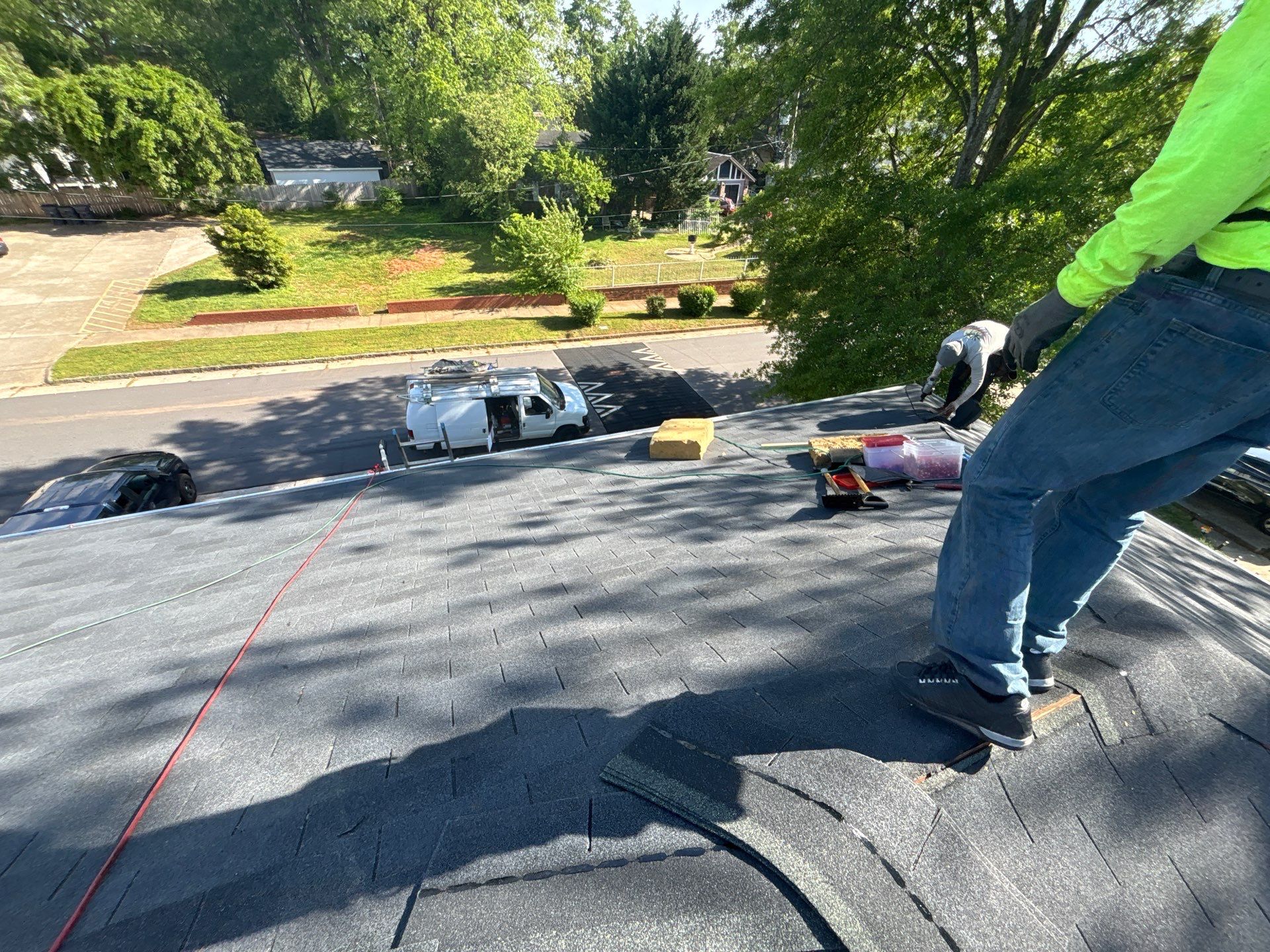 Residential Architectural Shingle Roof Installation and Decking Repair in Greenville by Roofers LLC
