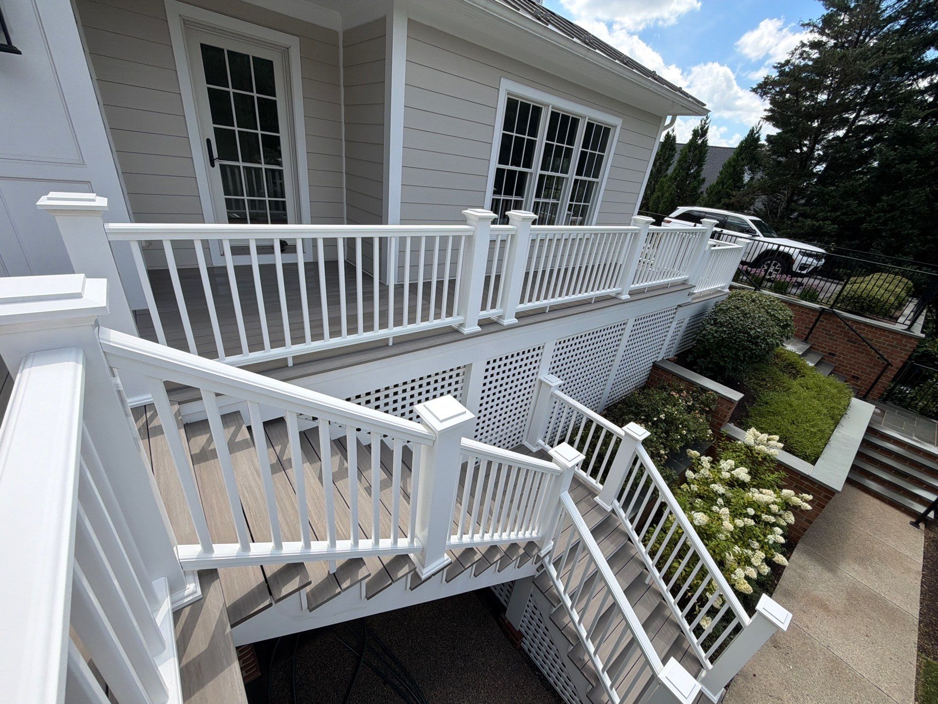 Composite Deck and Stone Paver Walkway power washing. by Baltimore Pressure Washers Inc.