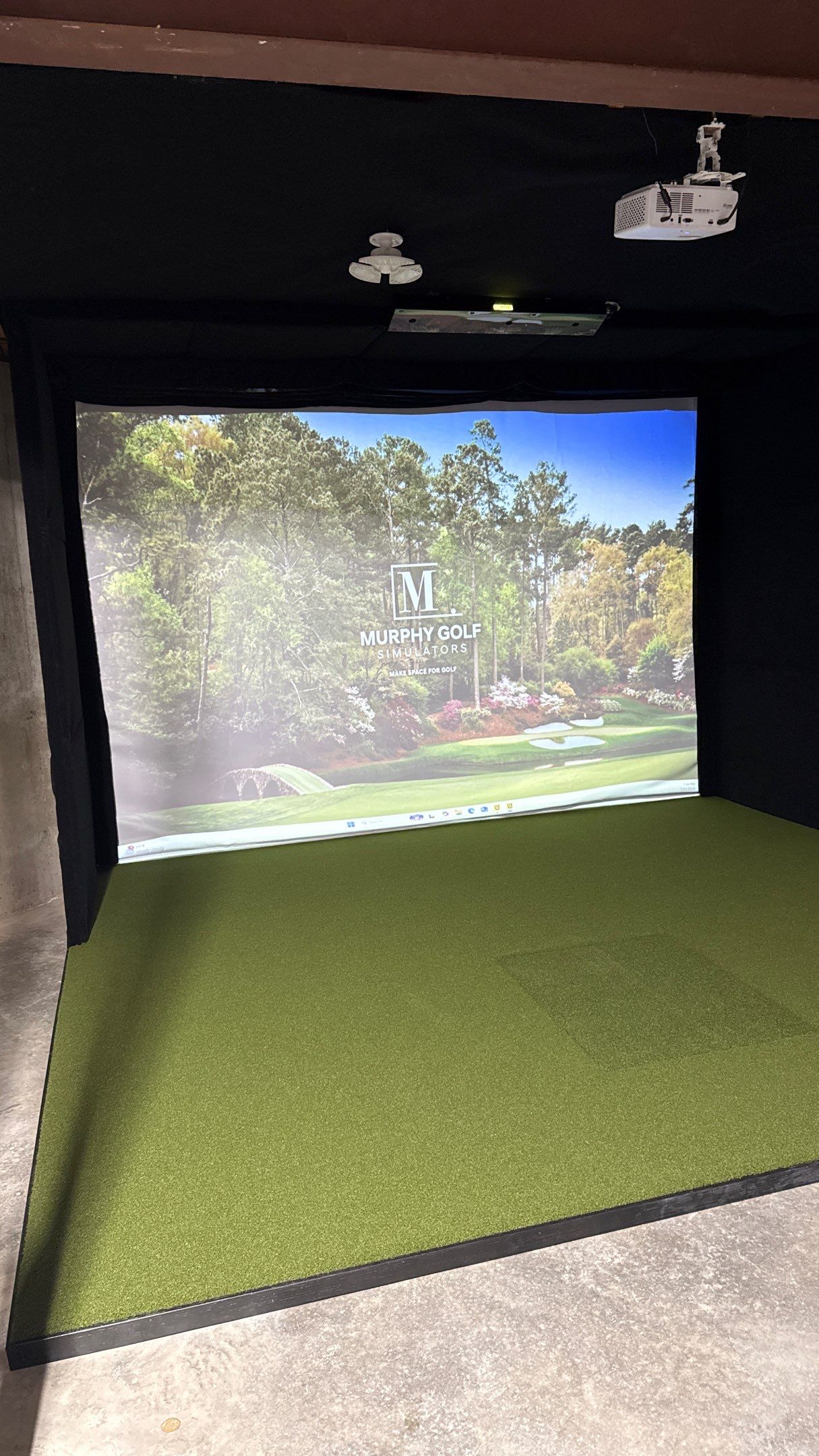 Rex Went With A Custom Golf Simulator  by Banner Garage