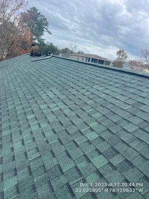 FORTIFIED Roof Replacement in Oak Island, NC Using CertainTeed Landmark Hunter Green