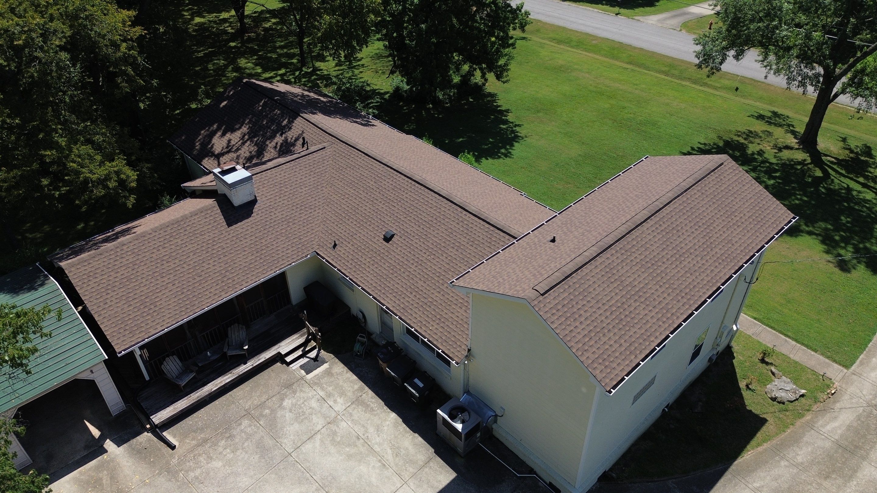 Full Residential Roof Replacement with Brown Architectural Shingles in Nashville by Shinglesmiths Roofing