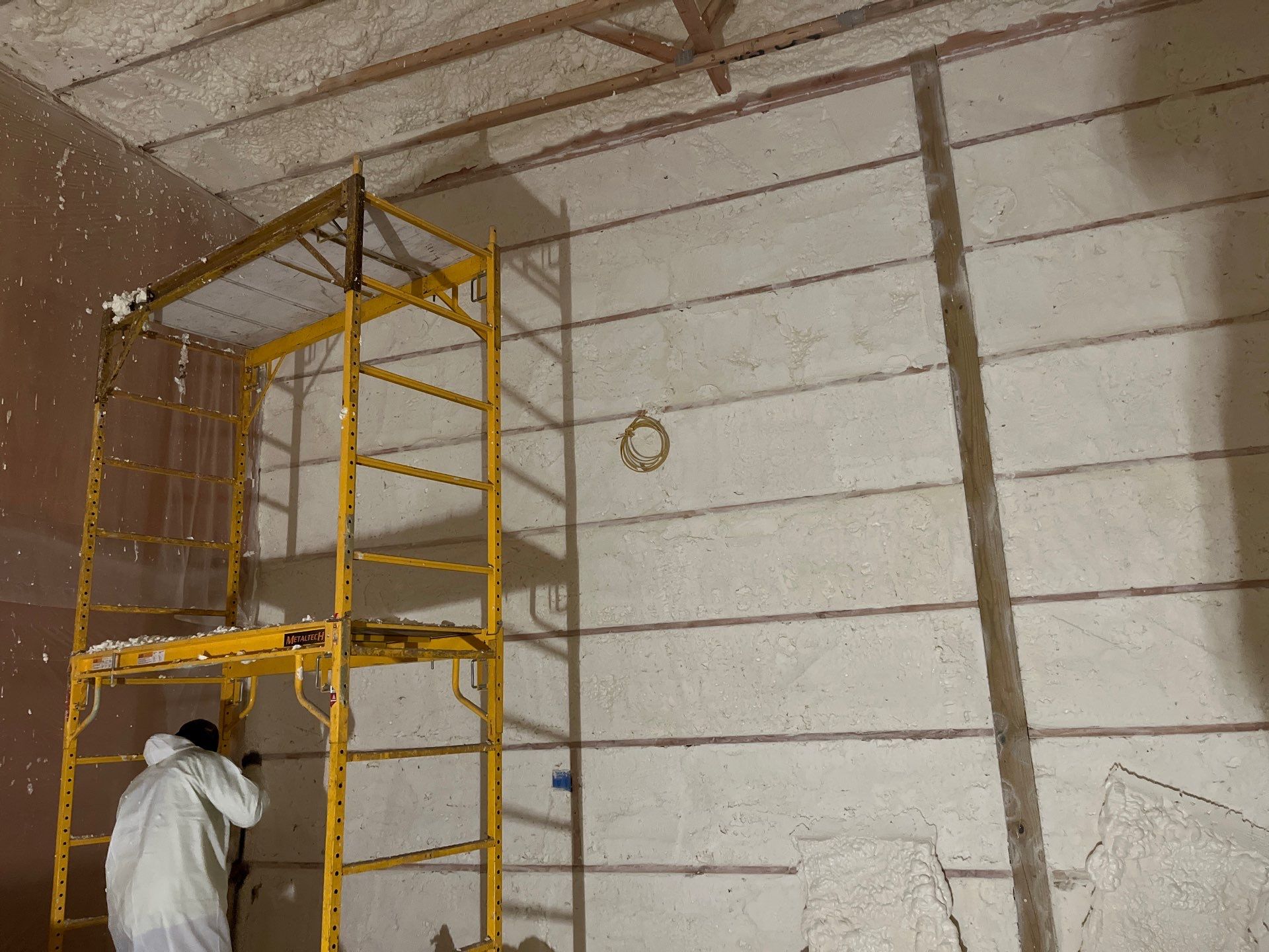 Open Cell Spray Foam to a Pole Barn by NYS Foam & Energy