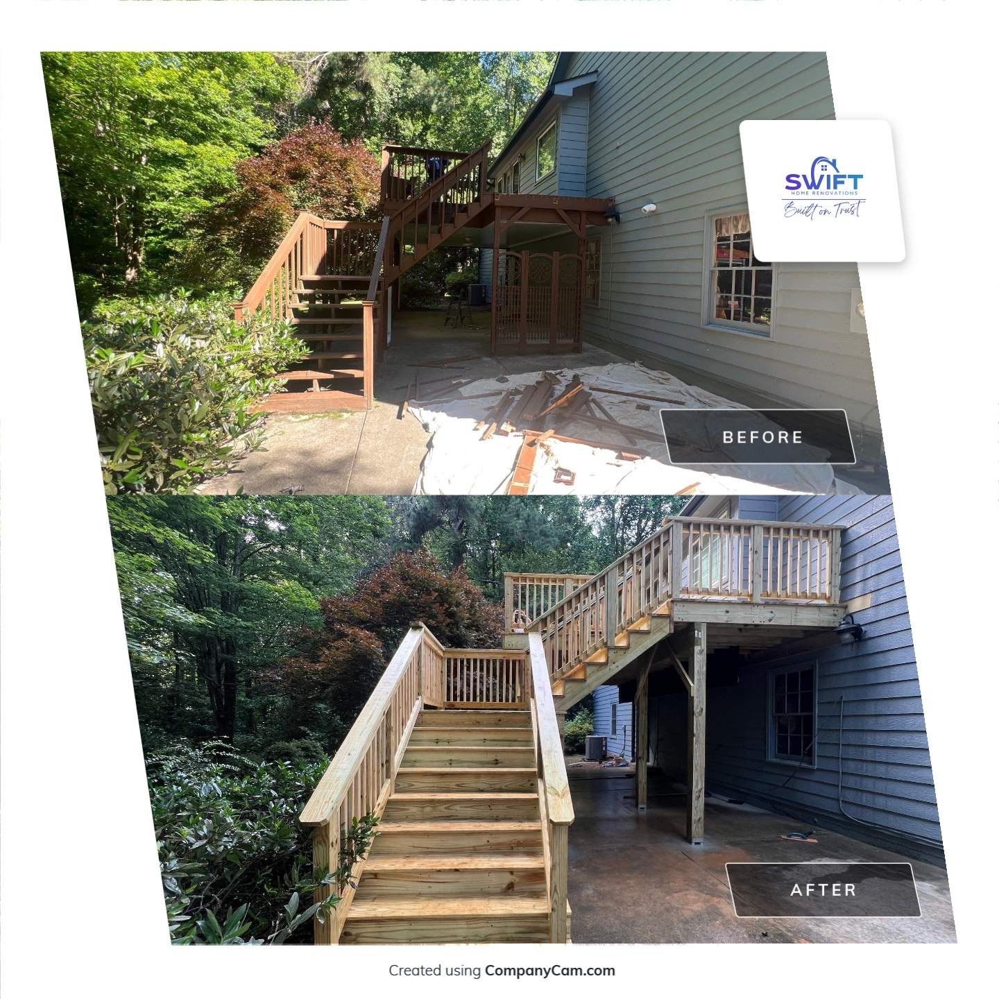 Pressure-Treated Wood Deck Replacement and Staircase Installation in Kennesaw by Swift Home Renovations