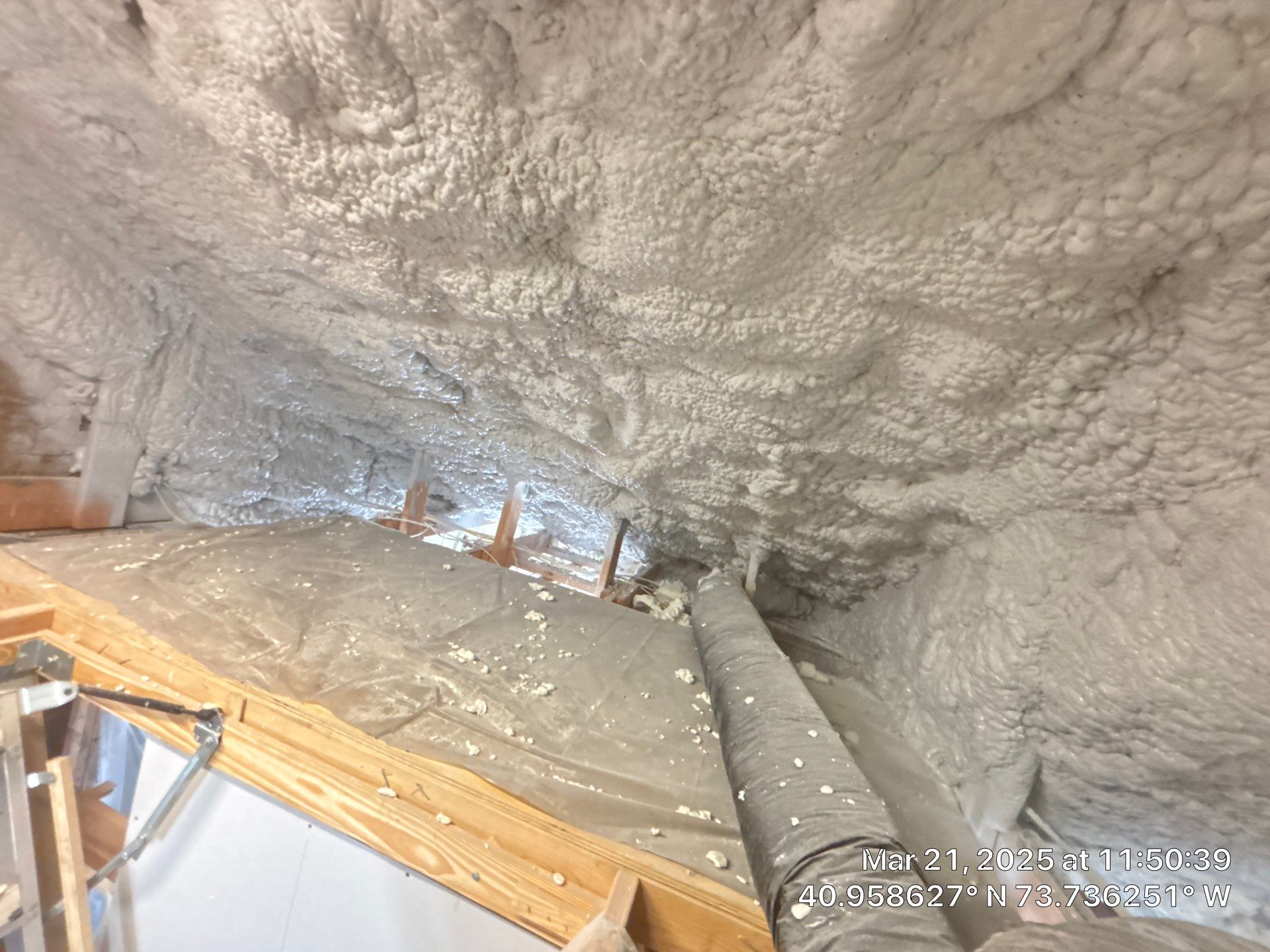 Attic Insulation using open cell spray foam by NYS Foam & Energy