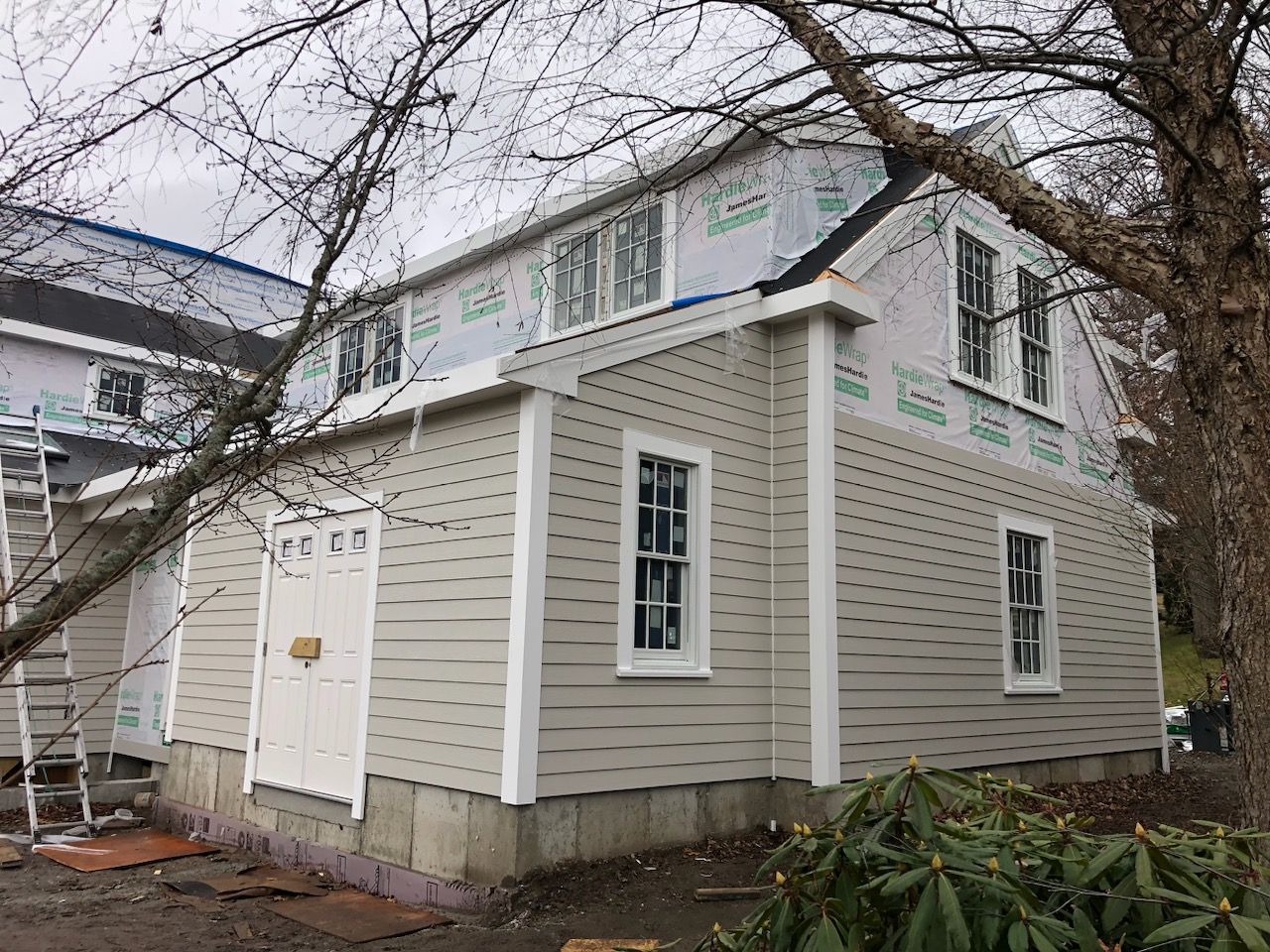 Siding on new construction in Brookline, MA by UBrothers Construction
