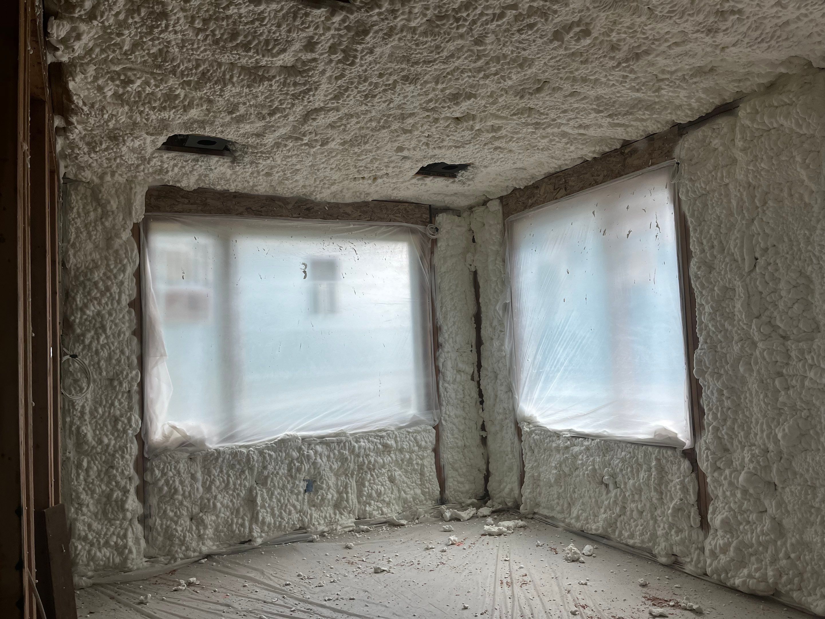New Home Construction using open cell spray foam by NYS Foam & Energy