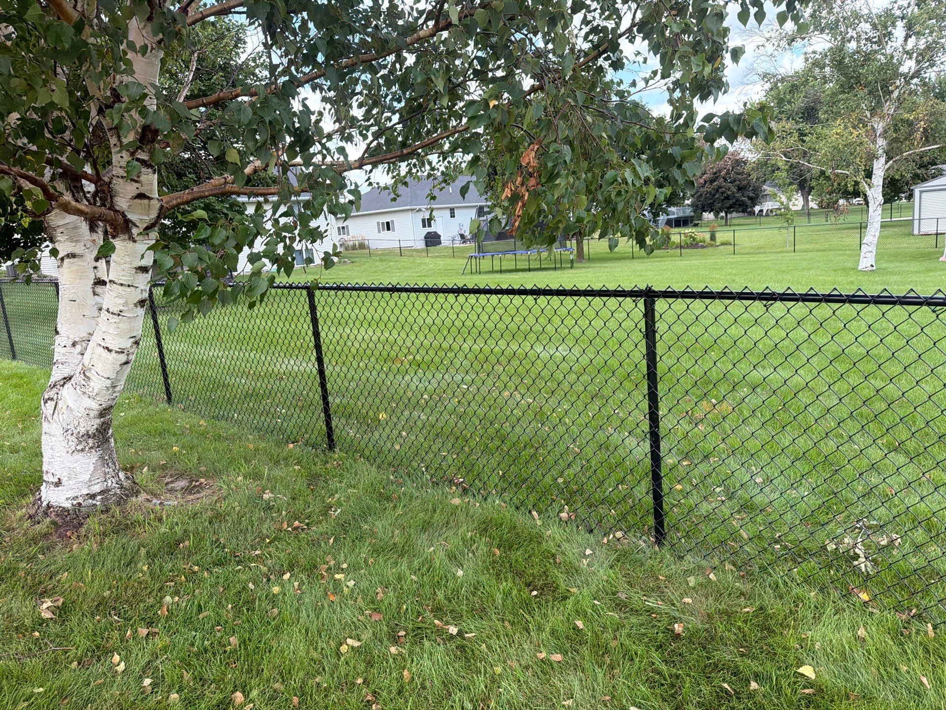 Black Vinyl-Coated Chain Link Fence Installation in Fairbank by Perfect Picket Fence and Stain